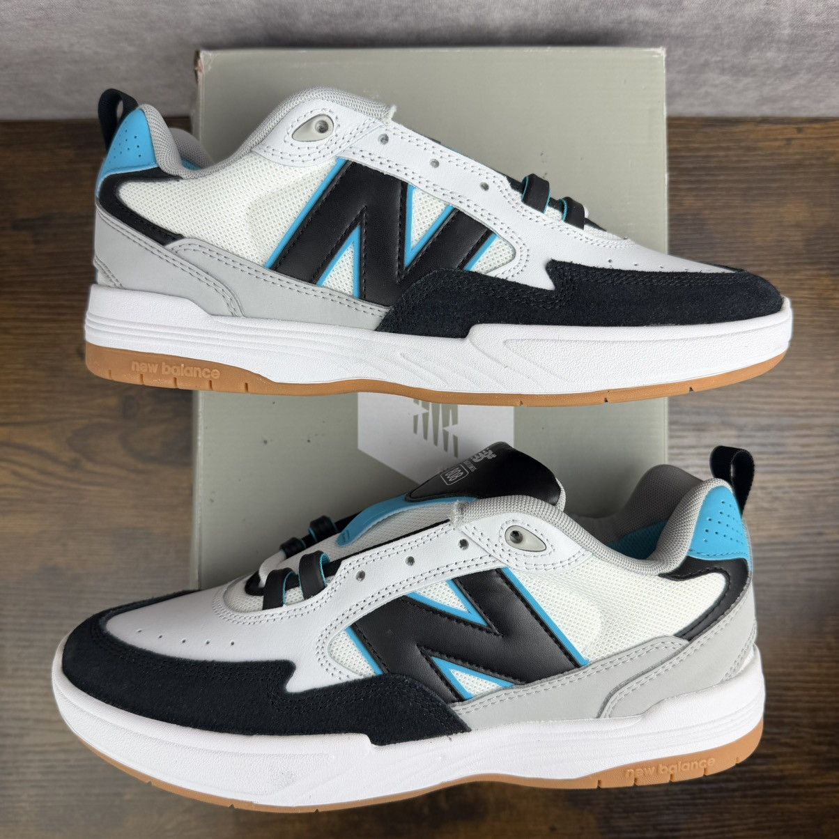 New Balance NEW New Balance Numeric 808 Tiago Lemos White Aqua NM808BYS Size US 9.5 / EU 42-43 - 3 Thumbnail