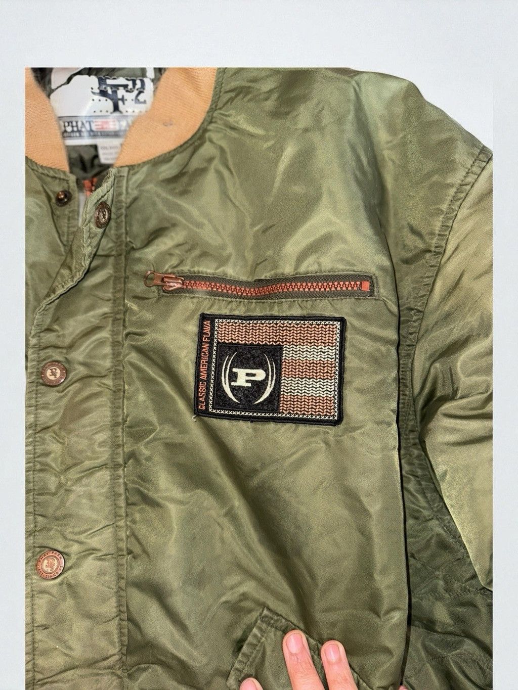 Phat Farm Phat Farm Bomber Jacket XXL Green Quilted Embroidered Logo Size US XXL / EU 58 / 5 - 10 Thumbnail