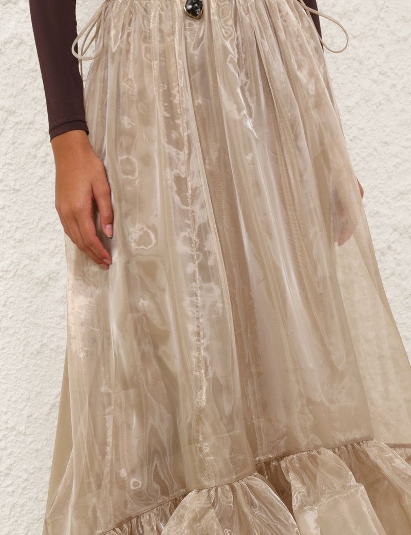 Zimmermann oc11z0226 Dawning Flounce Maxi Skirt In Beige Size 32" / US 10 / IT 46 - 5 Thumbnail