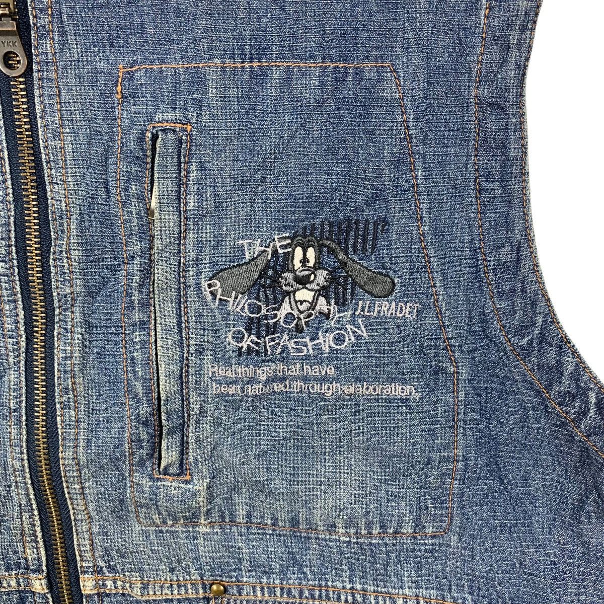 Jean-Louis Scherrer Vintage JEAN LOUIS FRADET Paris Cartoon Denim Jeans Vest Size L / US 10 / IT 46 - 8 Thumbnail