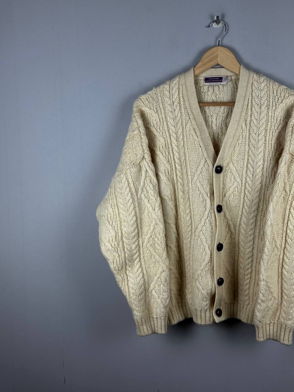 Highland Highland Home Industries 90s Made In Scotland Knit Cardigan Size US L / EU 52-54 / 3 - 2 Thumbnail