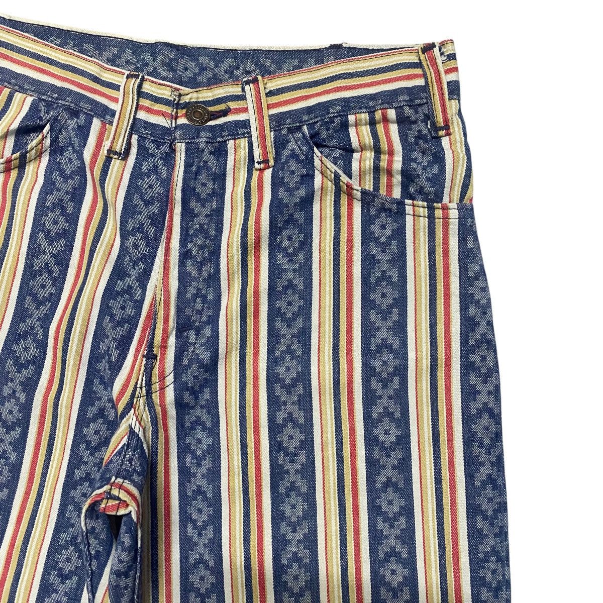 Levi's Vintage 70s Levis Big E Native Stripe Patern Flare Jeans Size US 29 - 5 Thumbnail