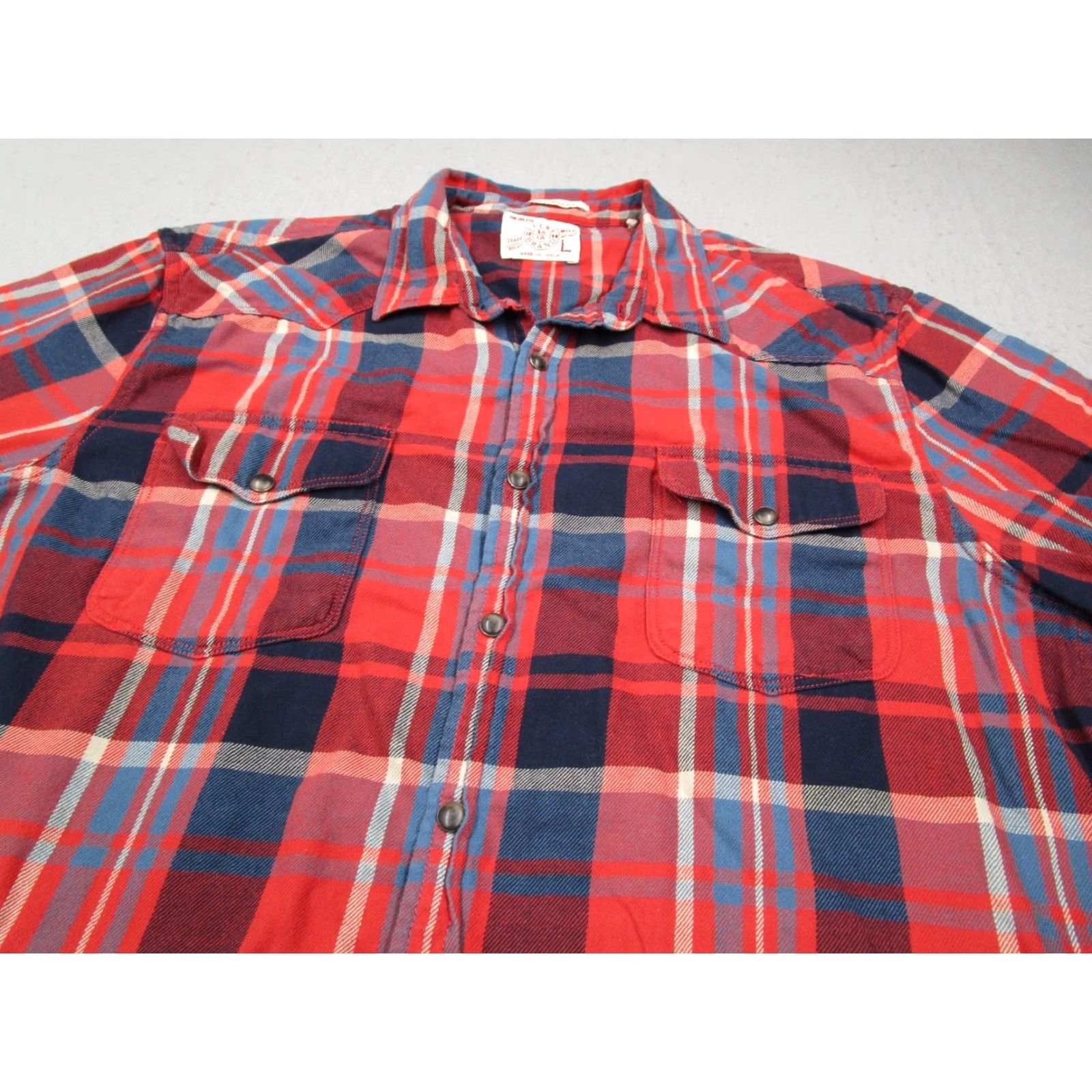 Lucky Brand Lucky Brand Shirt Men Red Check California Fit Pearl Snaps Western Button-Up Large Size US L / EU 52-54 / 3 - 2 Thumbnail