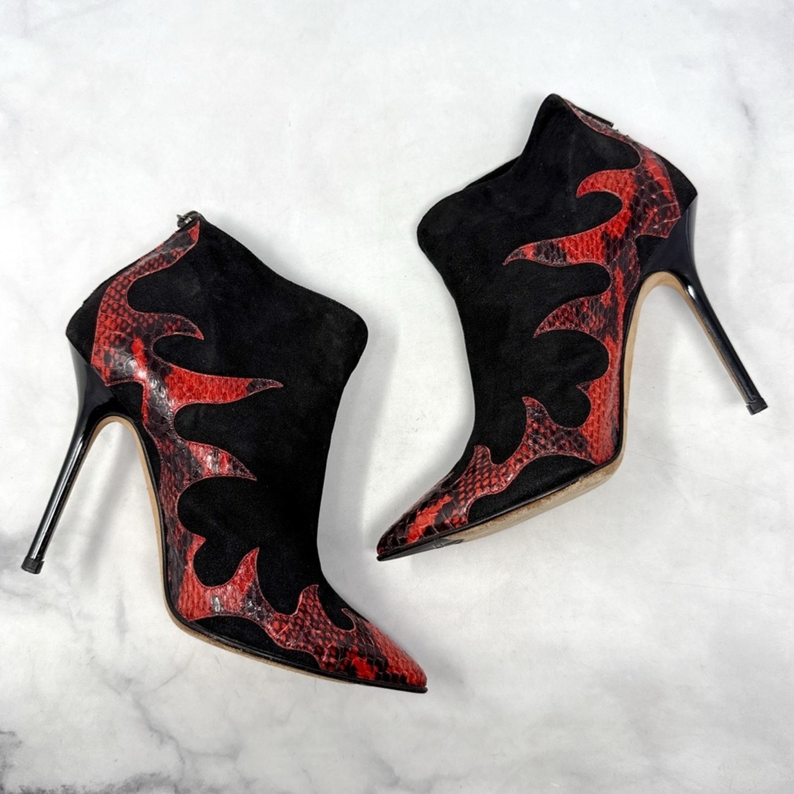 Jimmy Choo Jimmy Choo VTG Fire Flames Snakeskin Pointed Toe Ankle Boots Size US 5.5 / IT 35.5 - 8 Thumbnail