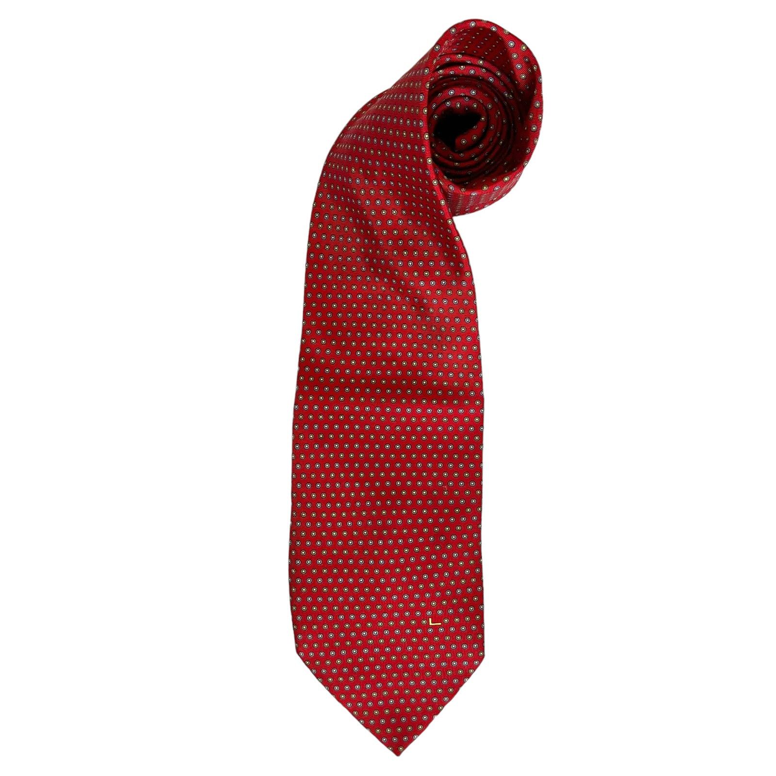 Lancel Lancel Red Geometric Print Foulard Silk Tie Size ONE SIZE - 11 Thumbnail