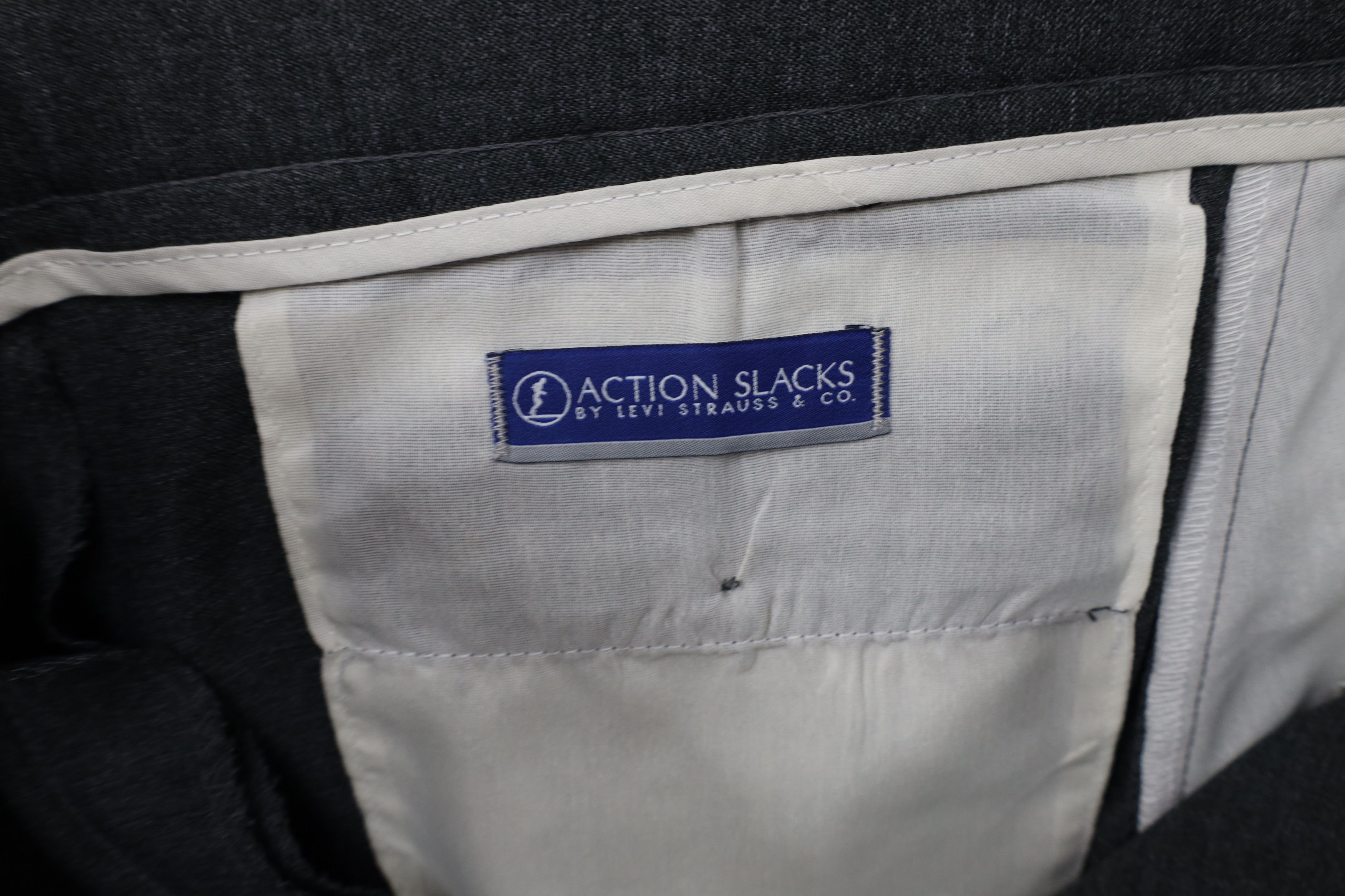 Levi's × Vintage Vintage 90s Levis Knit Flared Wide Leg Chino Pants Dark Gray Size US 40 / EU 56 - 6 Thumbnail