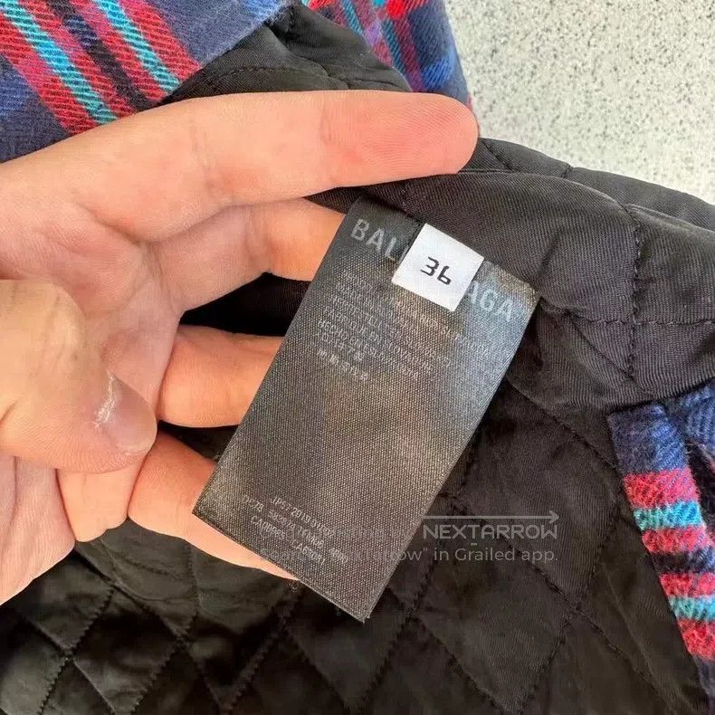 Balenciaga Balenciaga Oversized Plaid Cotton Jacket Size XS / US 0-2 / IT 36-38 - 2 Thumbnail