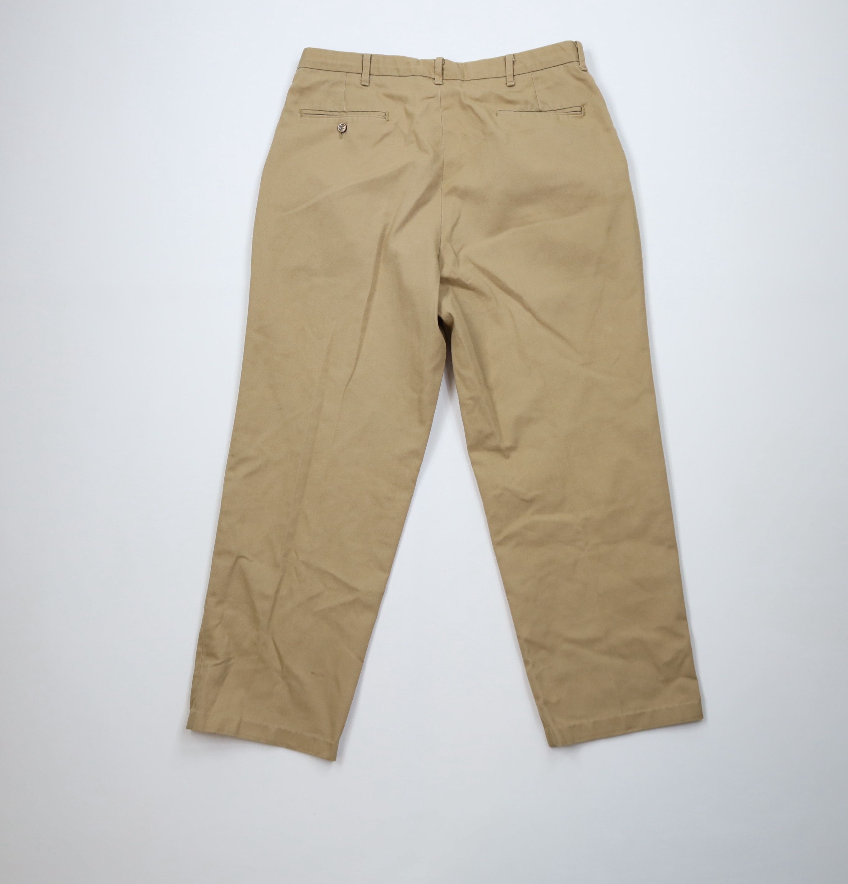 Vintage Vintage 70s Streetwear Bootcut Pleated Chino Pants Khaki USA Size US 32 / EU 48 - 9 Thumbnail