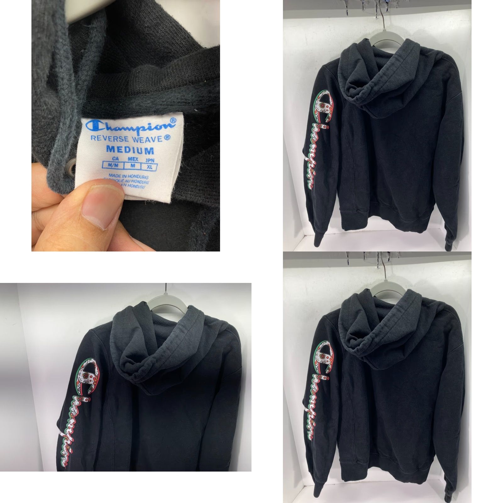 Champion VINTAGE Champion Reverse Weave Sweatshirt Mens M Black Hooded Pullover Mexico Flag Logo Size US M / EU 48-50 / 2 - 8 Thumbnail