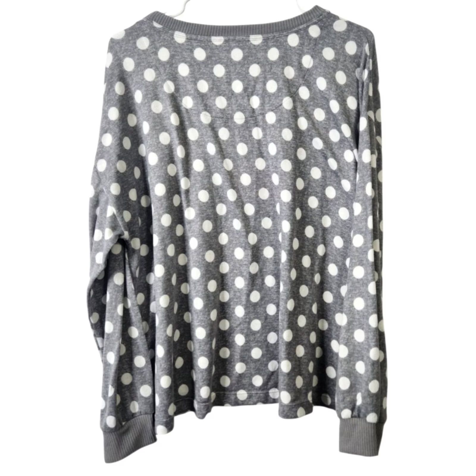 Vintage Kate Spade Womens XL Pajama Set Long Sleeve Shirt Pants Polka Dot Gray Size XL / US 12-14 / IT 48-50 - 3 Thumbnail