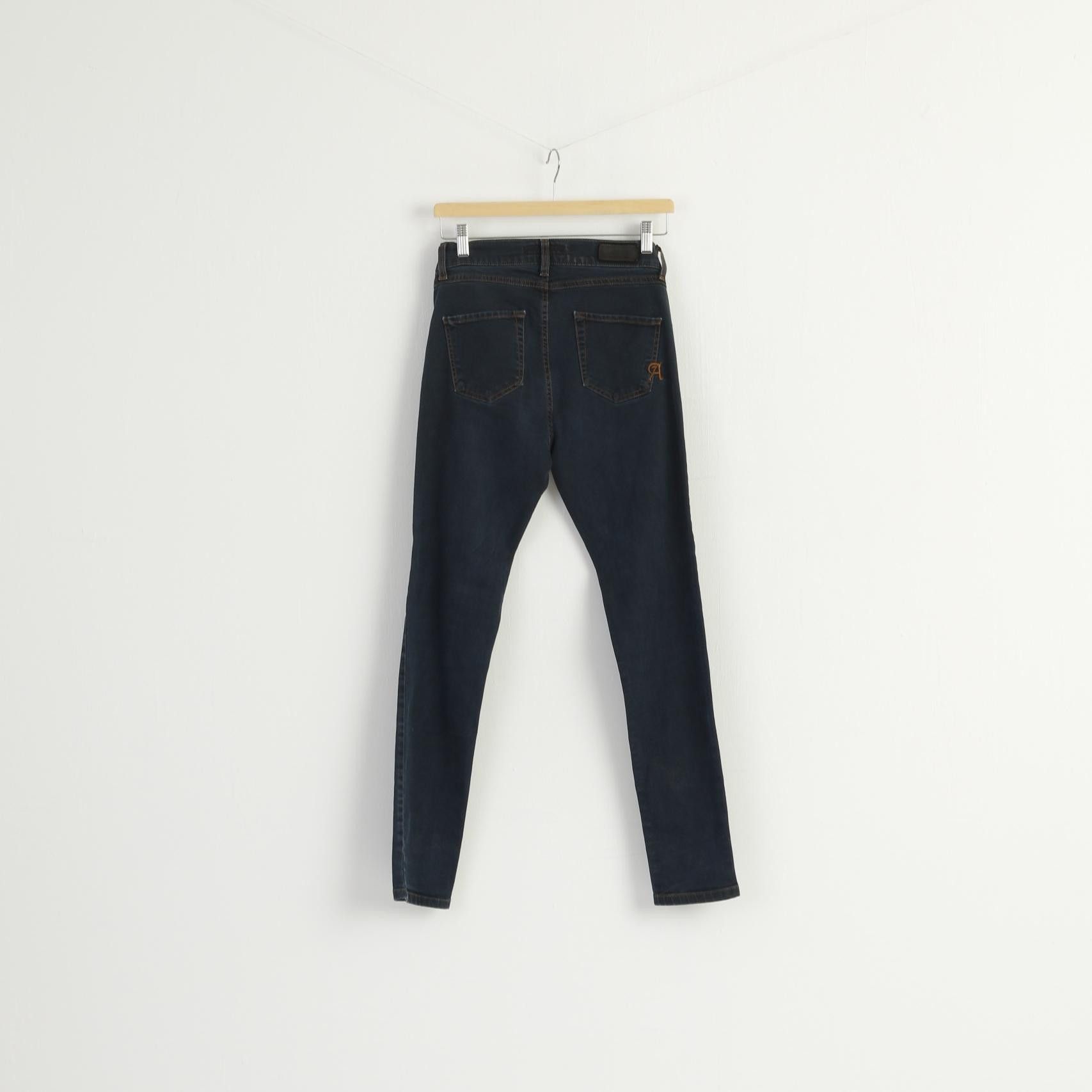 Vintage ANGELS Women 34 S Jeans Trousers Navy Skinny 8805 Size 28" / US 6 / IT 42 - 6 Thumbnail