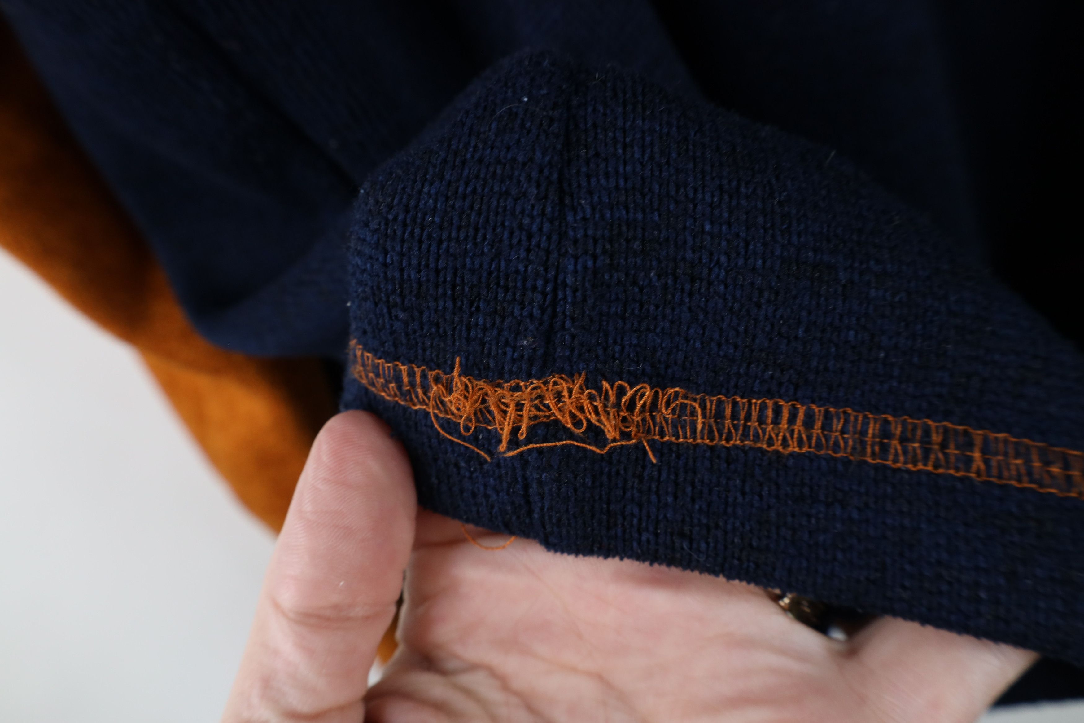 Orvis × Vintage Orvis Trout Bum Spell Out Half Zip Knit Fleece Sweater Blue Size US XL / EU 56 / 4 - 12 Thumbnail