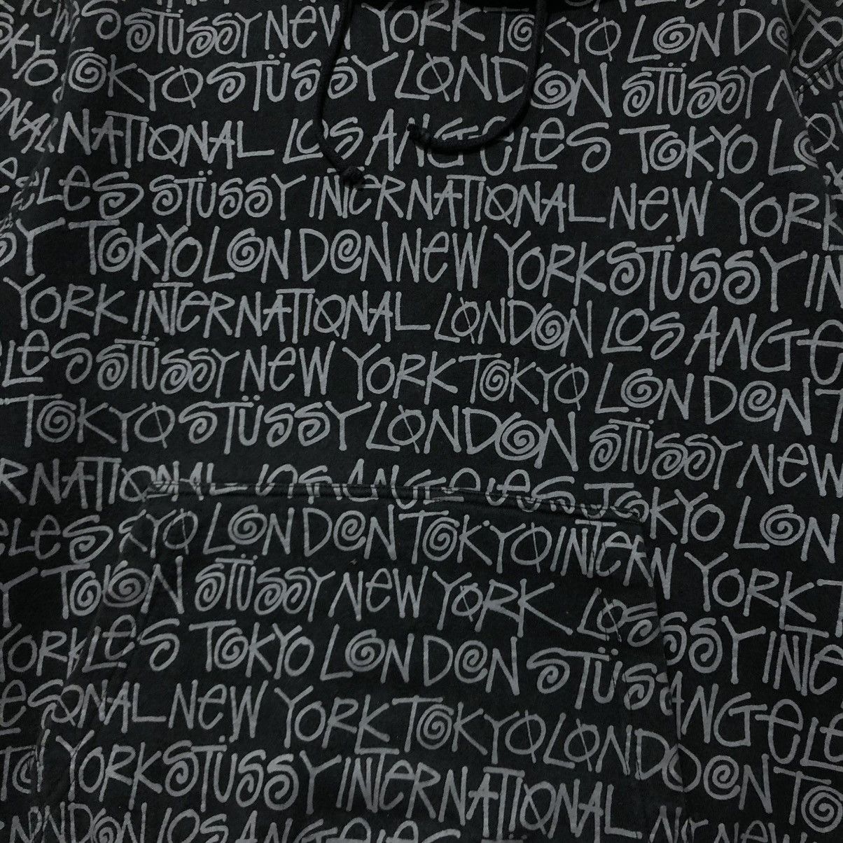 Stussy 2000s Stussy World Tour Monogram Logo Pull Over Hoodie Black Size US L / EU 52-54 / 3 - 7 Thumbnail