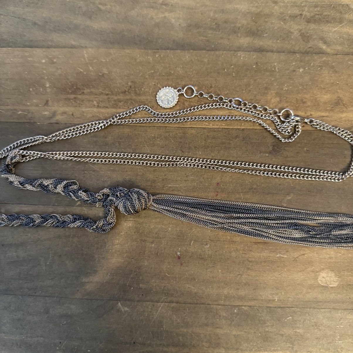 Jessica Simpson Jessica Simpson two tone multi chain knot tassel necklace Size ONE SIZE - 2 Thumbnail
