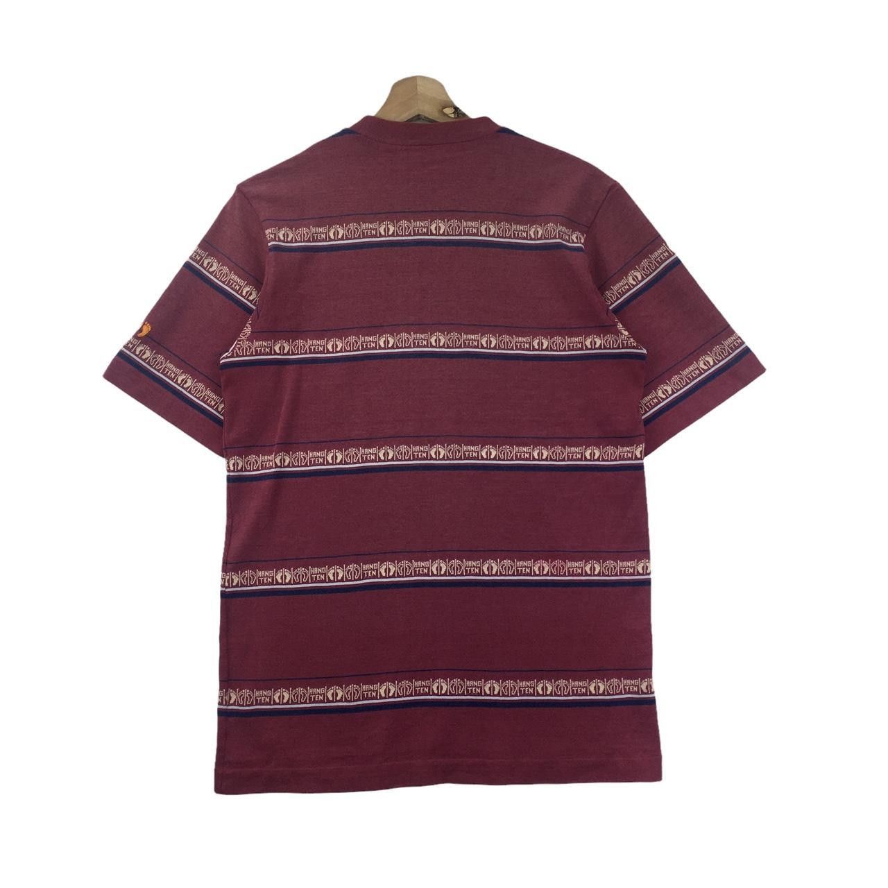 Hang Ten Vtg 80’ HANG TEN SURFING Hawaii Striped Maroon Tee Shirt Size US S / EU 44-46 / 1 - 4 Thumbnail