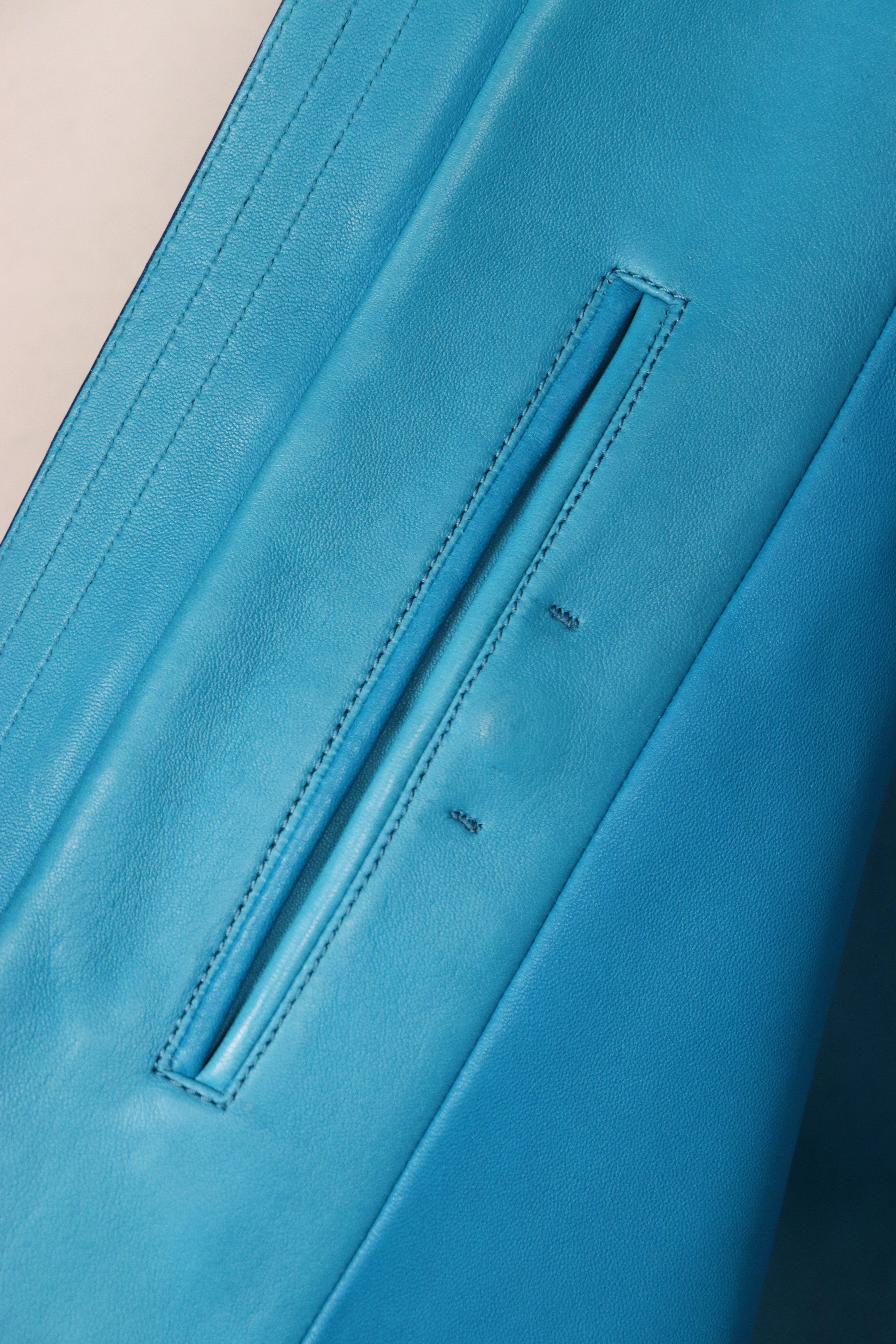Tom Ford Tom Ford Lambskin Biker Jacket - Rare Teal IT50 BE420/TFL576 Size US M / EU 48-50 / 2 - 9 Thumbnail