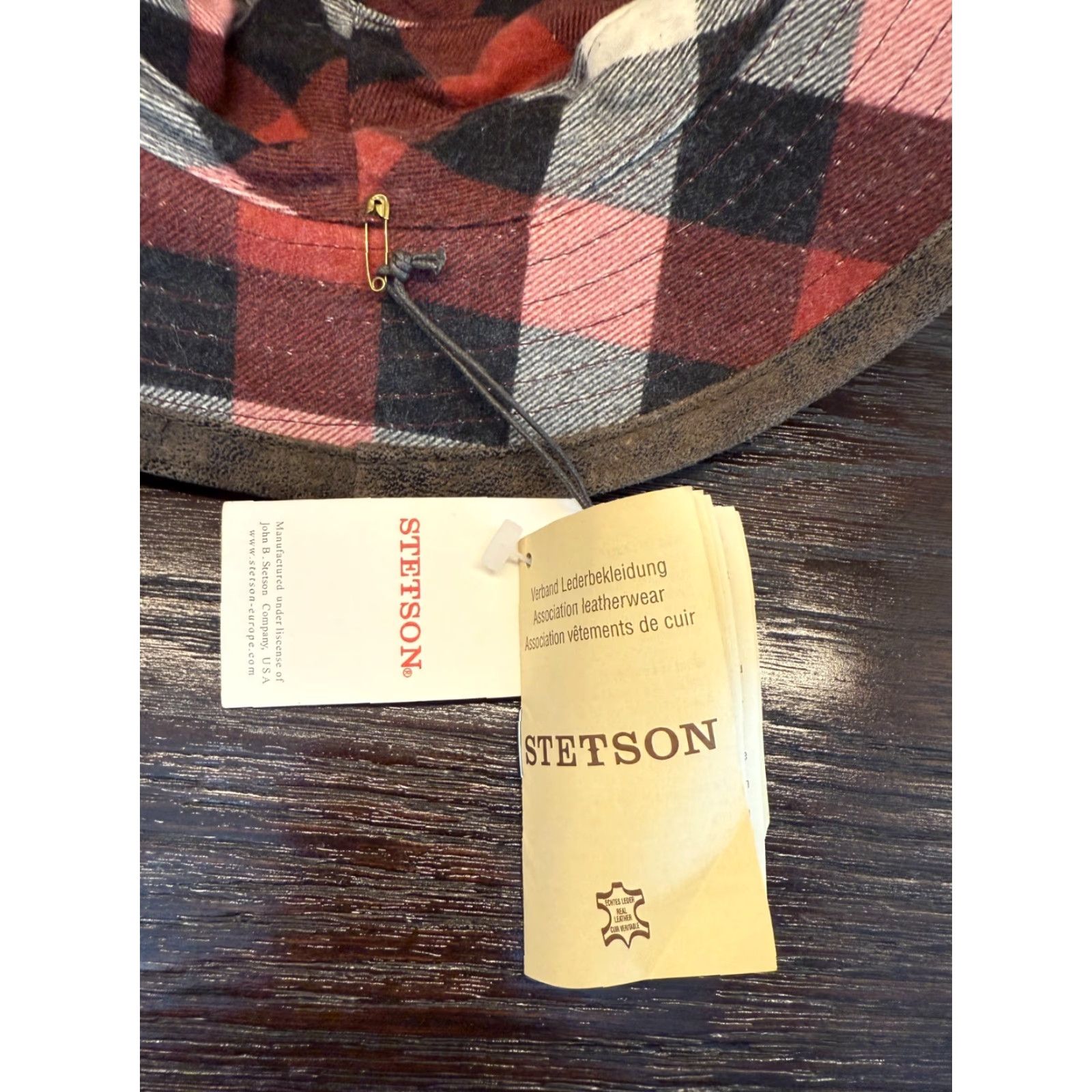 Stetson Stetson Hat XS Brown Leather Madras Lined Bucket Travel Hike Mens Size ONE SIZE - 8 Thumbnail