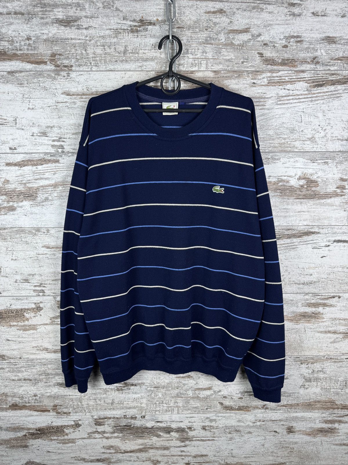 Lacoste × Vintage Mens Vintage Lacoste striped sweater luxury rare 90s jacket Size US L / EU 52-54 / 3 - 1 Thumbnail