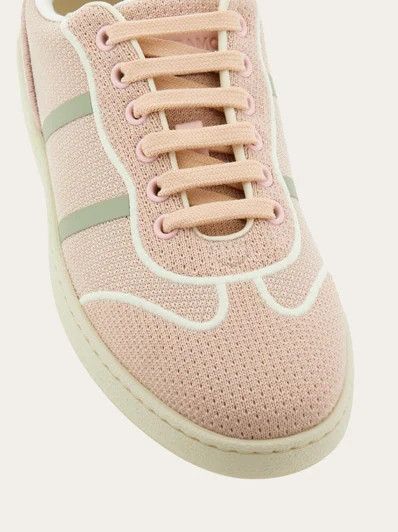 Salvatore Ferragamo o1s1rm0824 Dedalo Knitted Low-Top Sneakers in Pink Size US 12.5 / EU 45-46 - 2 Thumbnail