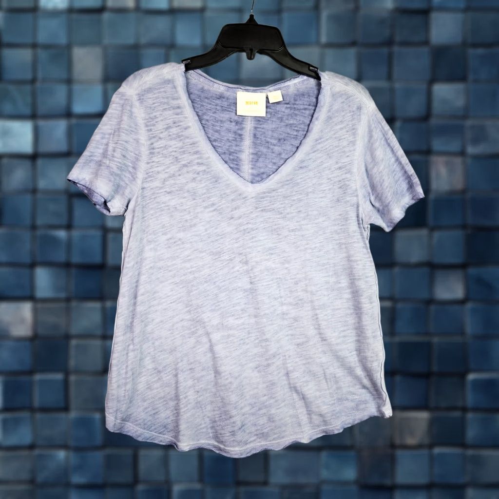 Vintage Maeve Women Top XS Purple V Neck Short Sleeve Casual Shirt T-Shirt Cotton Blend Rayon Regular Basic All Seasons"} Size XS / US 0-2 / IT 36-38 - 1 Thumbnail