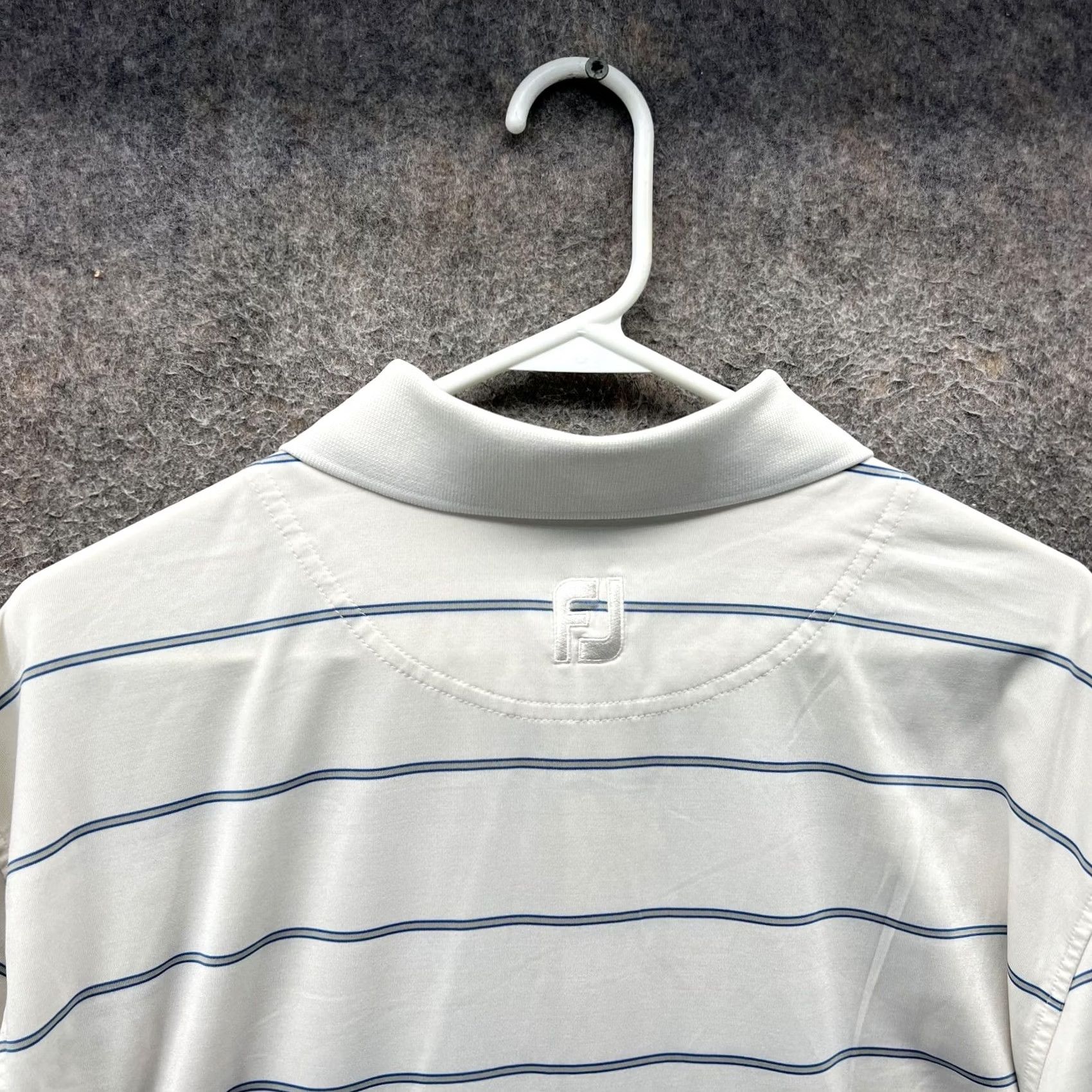 Footjoy FootJoy Polo Shirt Mens L White Stripe Walden Golf Performance Short Sleeve Casual Activewear Shirt Size US L / EU 52-54 / 3 - 3 Thumbnail