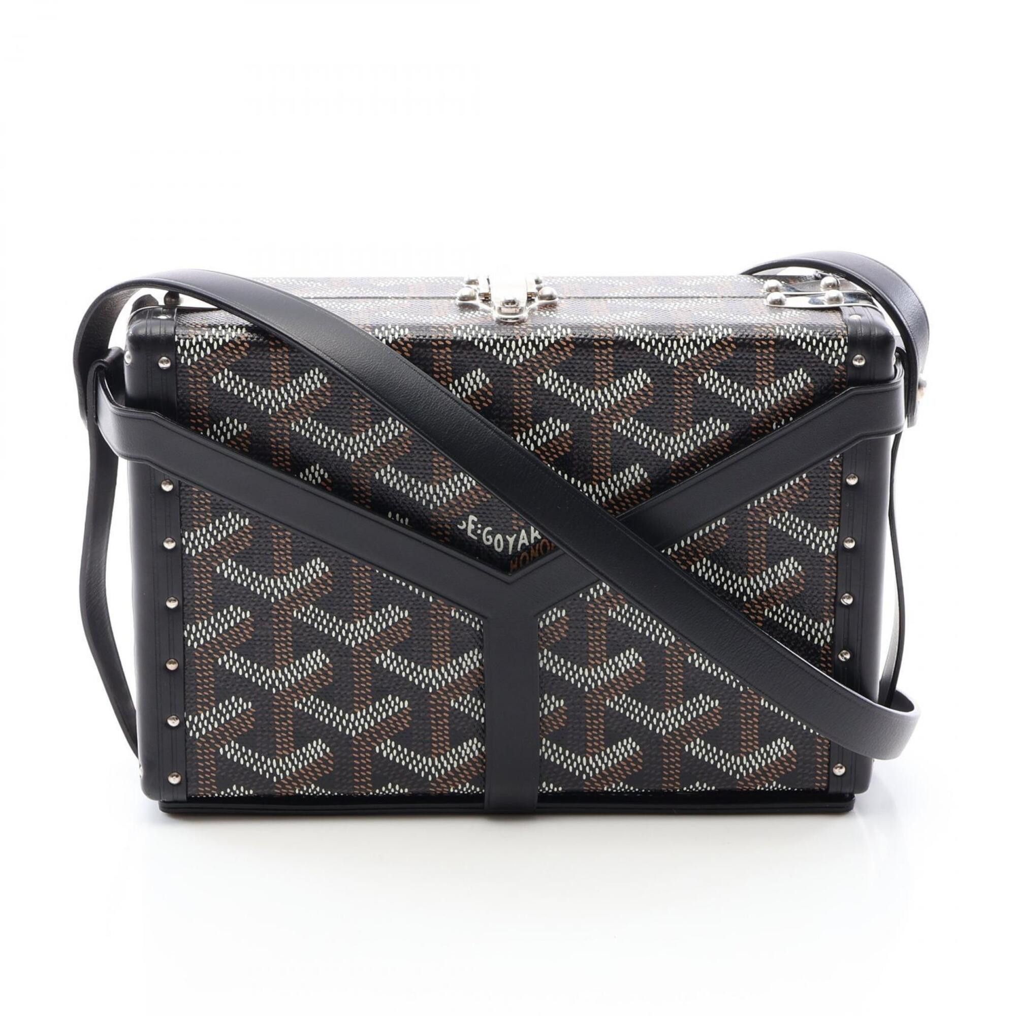 Goyard Goyard Minaudière Trunk Bag, Shoulder Handbag, Coated Canvas Leather, Women's, Black, Brown, White, MINA08PMLTY Size ONE SIZE - 1 Thumbnail