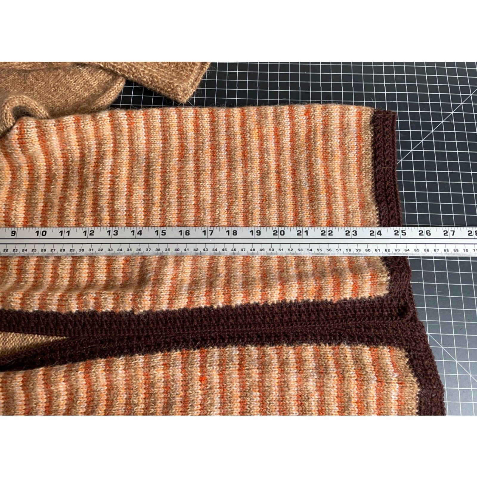 Vintage VINTAGE Mohair Blend Open Cardigan Women's Small Brown Striped Fuzzy Knit Sweater Size S / US 4 / IT 40 - 6 Thumbnail