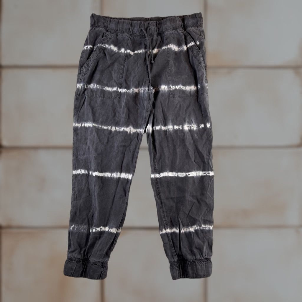 Anthropologie CLOTH & STONE ANTHROPOLOGIE Joggers Womens L Tie-Dye Striped Washed Black Size 36" / US 14 / IT 50 - 1 Thumbnail