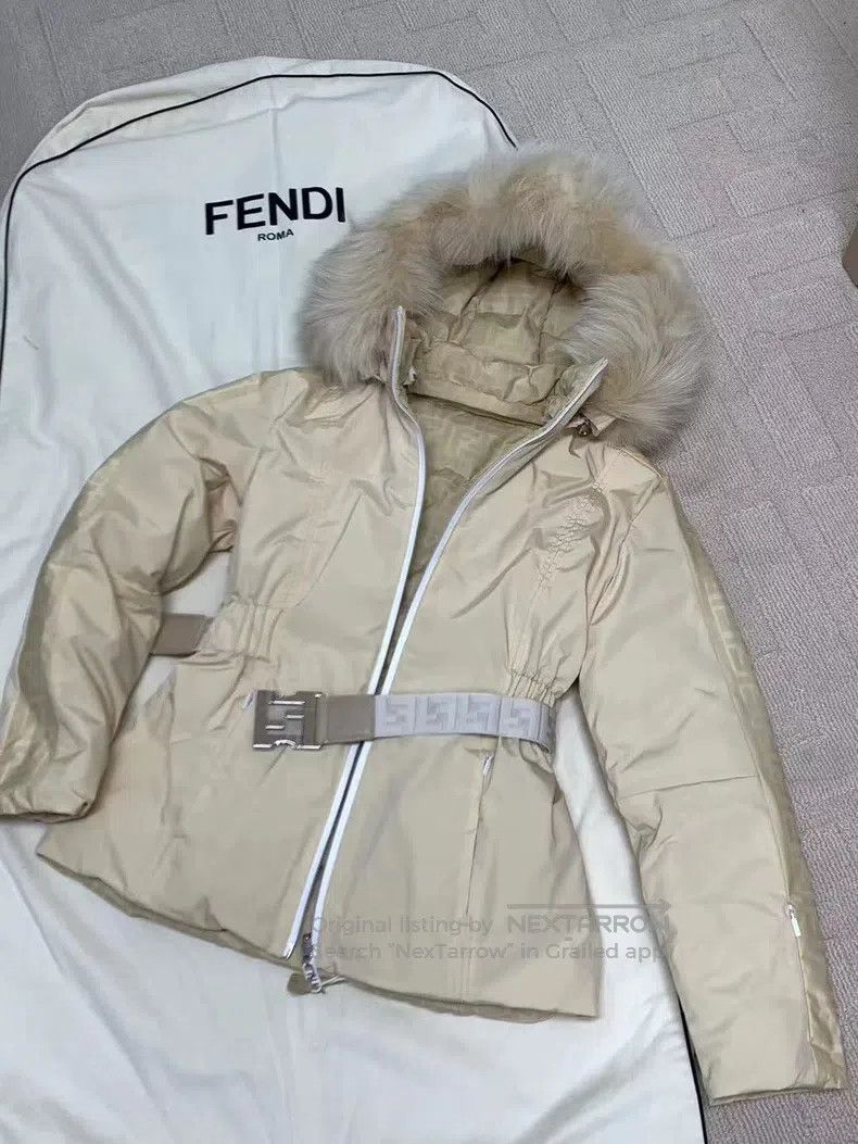 Fendi Fendi Logo Embellished Two-Way Hooded Down Jacket Size 4XL / US 24-26 - 6 Thumbnail