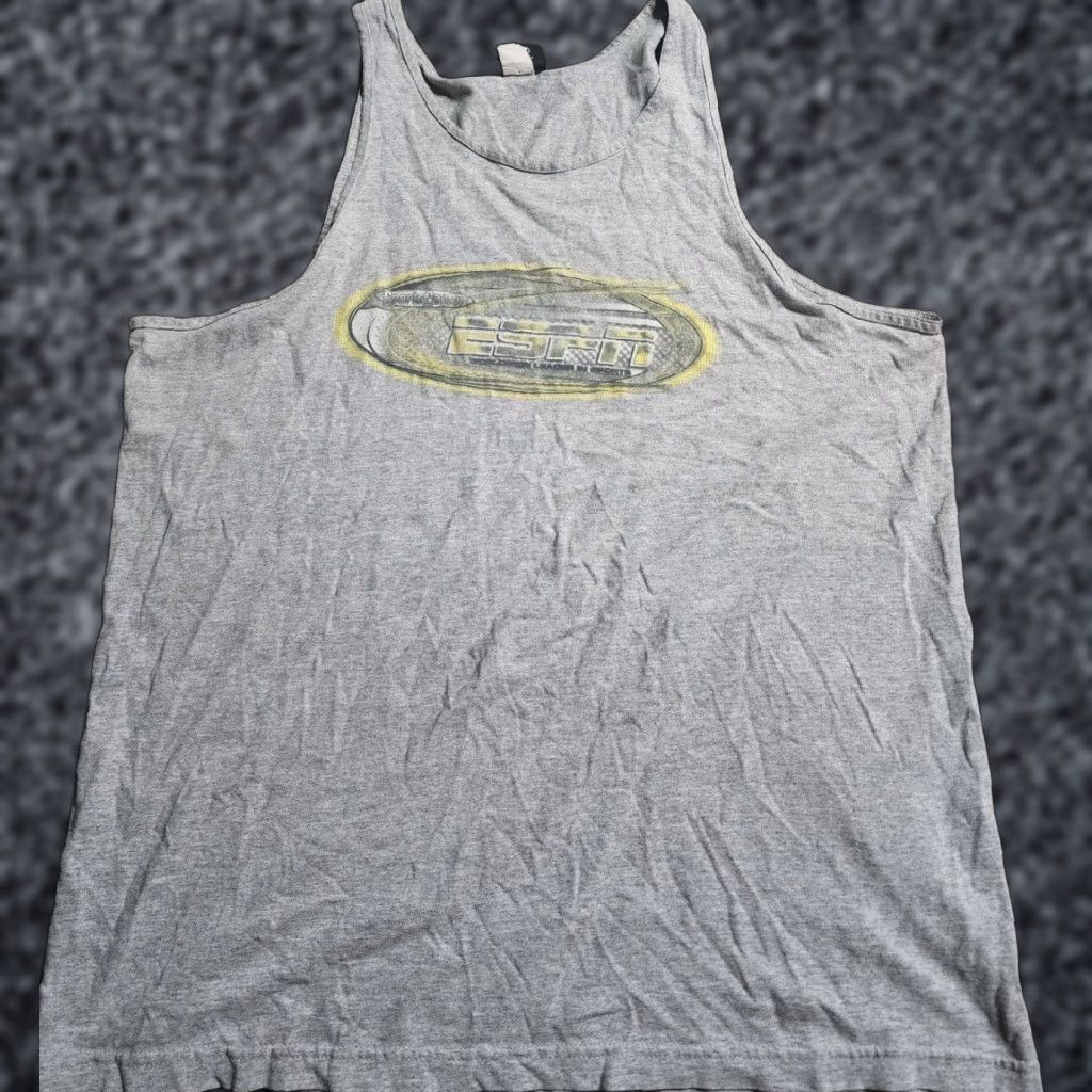 Logo 7 VINTAGE ESPN Sportscenter Logo Tank Top Mens XL Gray USA Sleeveless Cotton T-Shirt Size US XL / EU 56 / 4 - 1 Thumbnail
