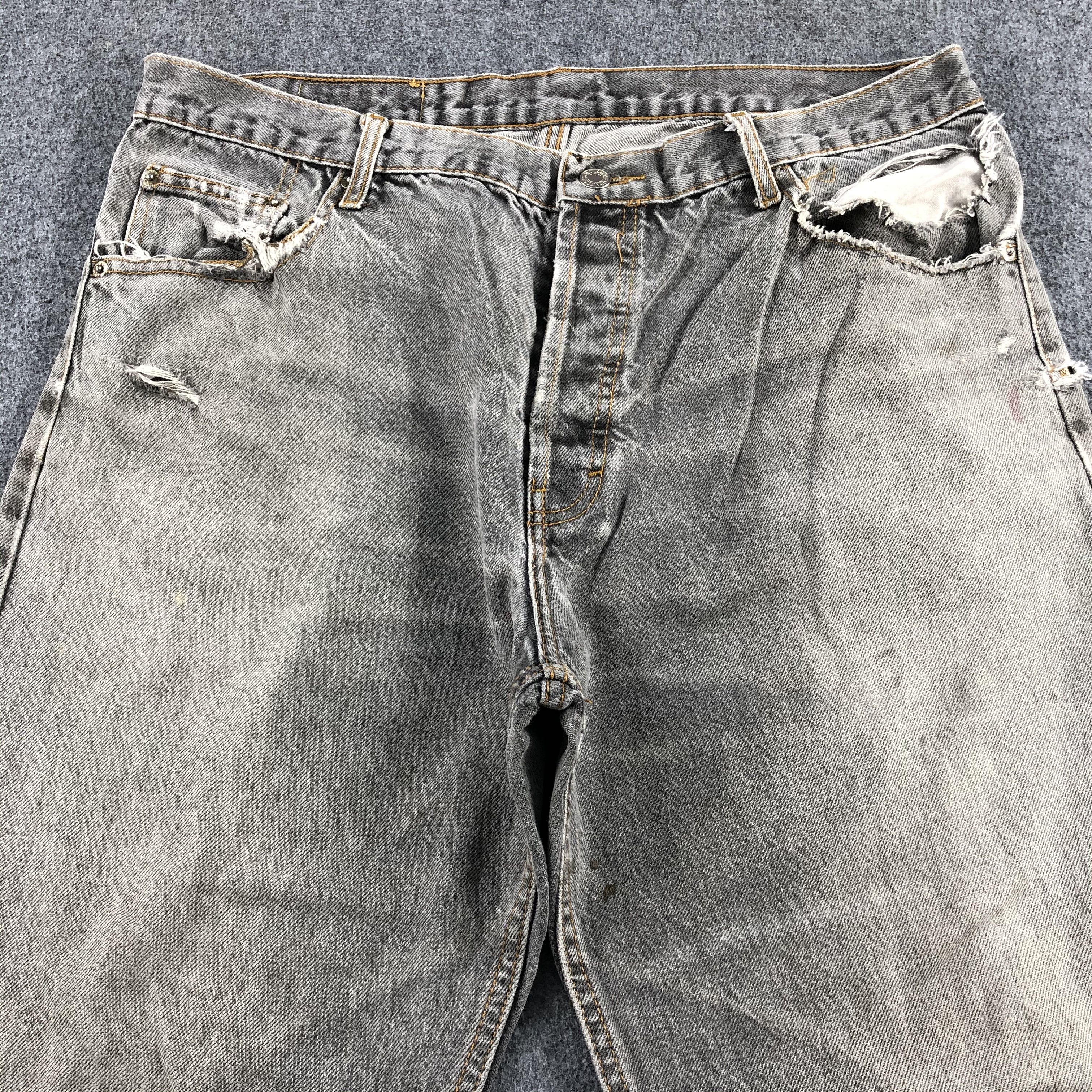 Levi's Vintage 90s Ripped Levis 501 Earth Tone Jeans-J1600 Size US 36 / EU 52 - 3 Thumbnail