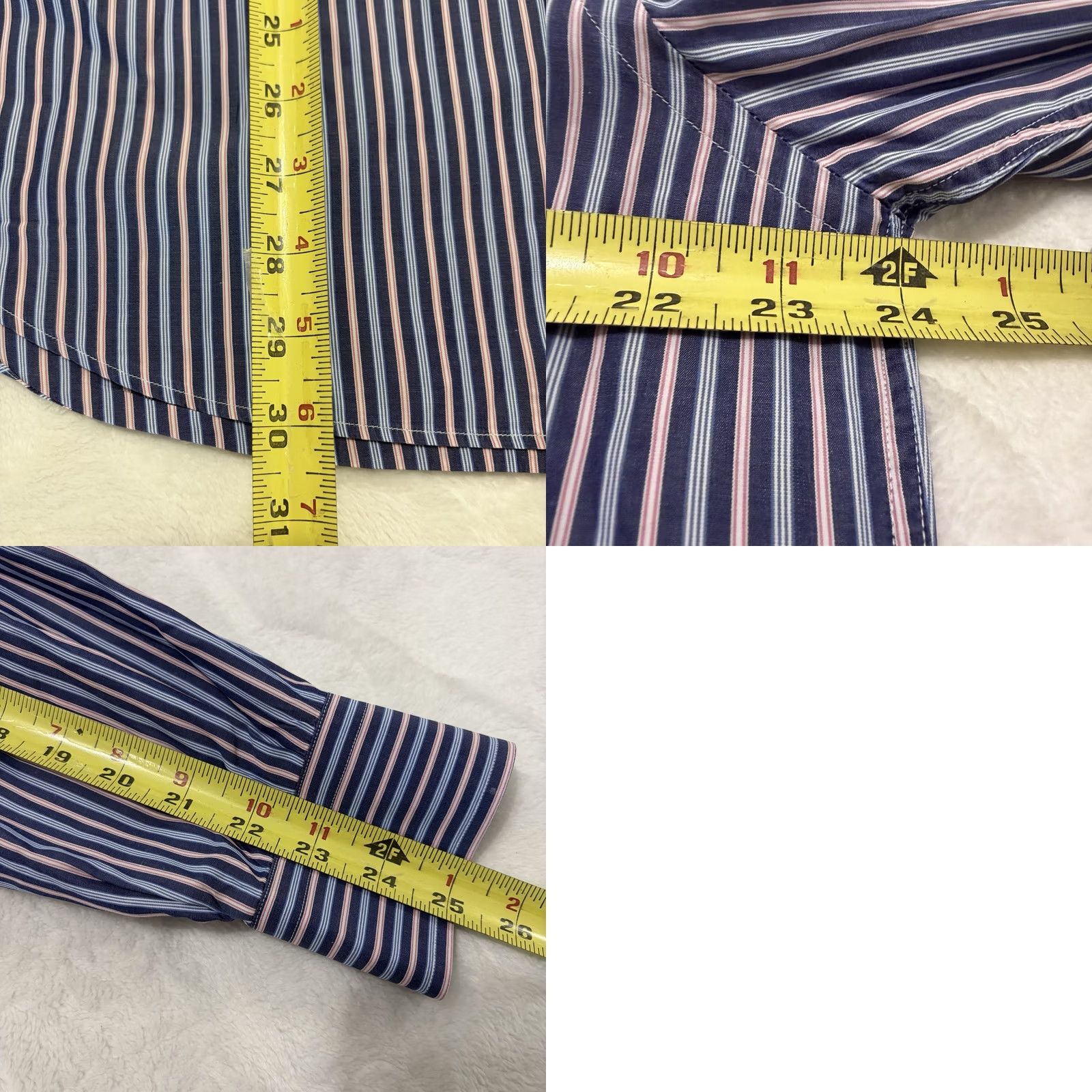 Brioni Brioni Dress Shirt Mens Large Blue Striped For Neiman Marcus Italy Luxury Size 42R - 8 Thumbnail