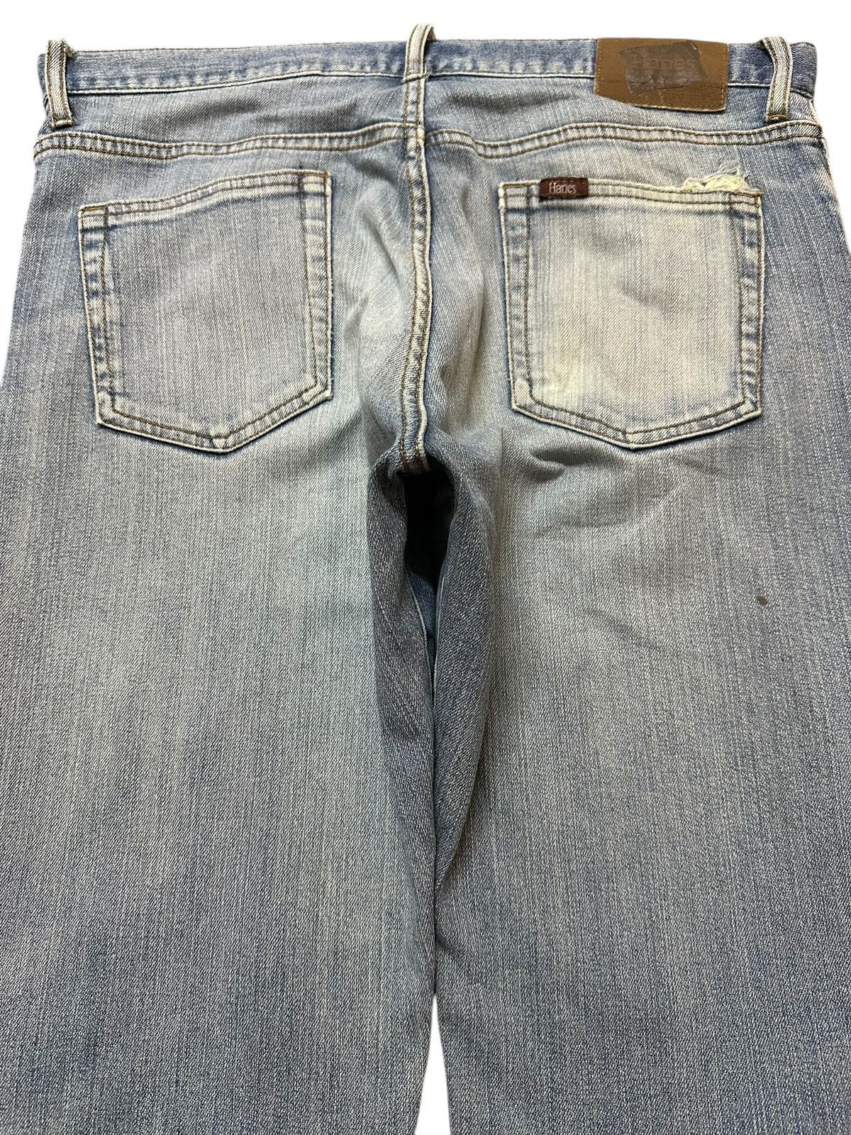 Hanes Vintage 90s Hanes Faded Wash Destroyed Distressed Jeans Size US 34 / EU 50 - 5 Thumbnail