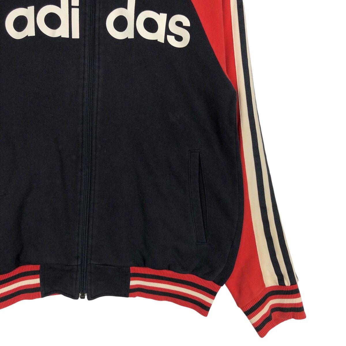Adidas Adidas Vintage Three Stripe Sweater Jacket 90s Streetwear Size US S / EU 44-46 / 1 - 4 Thumbnail