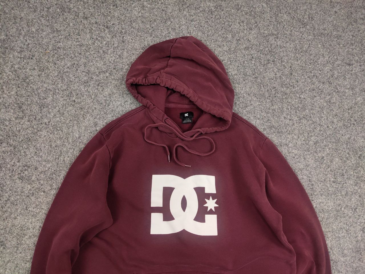 DC Vintage DC Hoodie Big Logo Baggy Burgundy y2k 90s Size US L / EU 52-54 / 3 - 3 Thumbnail