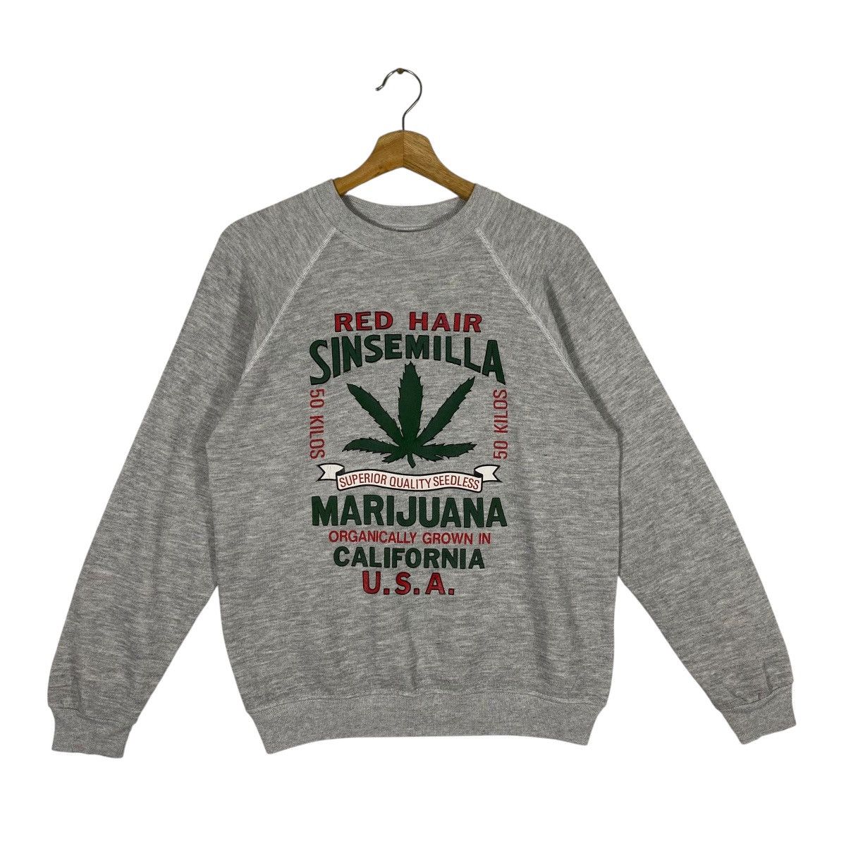Vintage Vintage 80s Red Hair Sinsemilla Marijuana Sweatshirt M Size Size US M / EU 48-50 / 2 - 1 Thumbnail