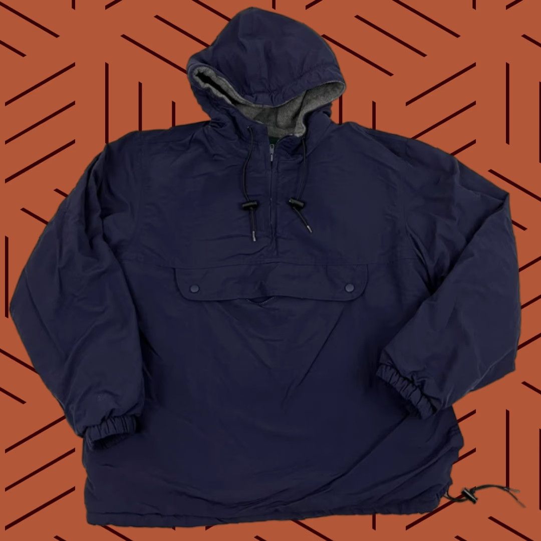 J.Crew VTG J.CREW Oarsman Jacket Mens Medium Blue Fleece Lined Anorak Coat Hooded Size US M / EU 48-50 / 2 - 1 Thumbnail