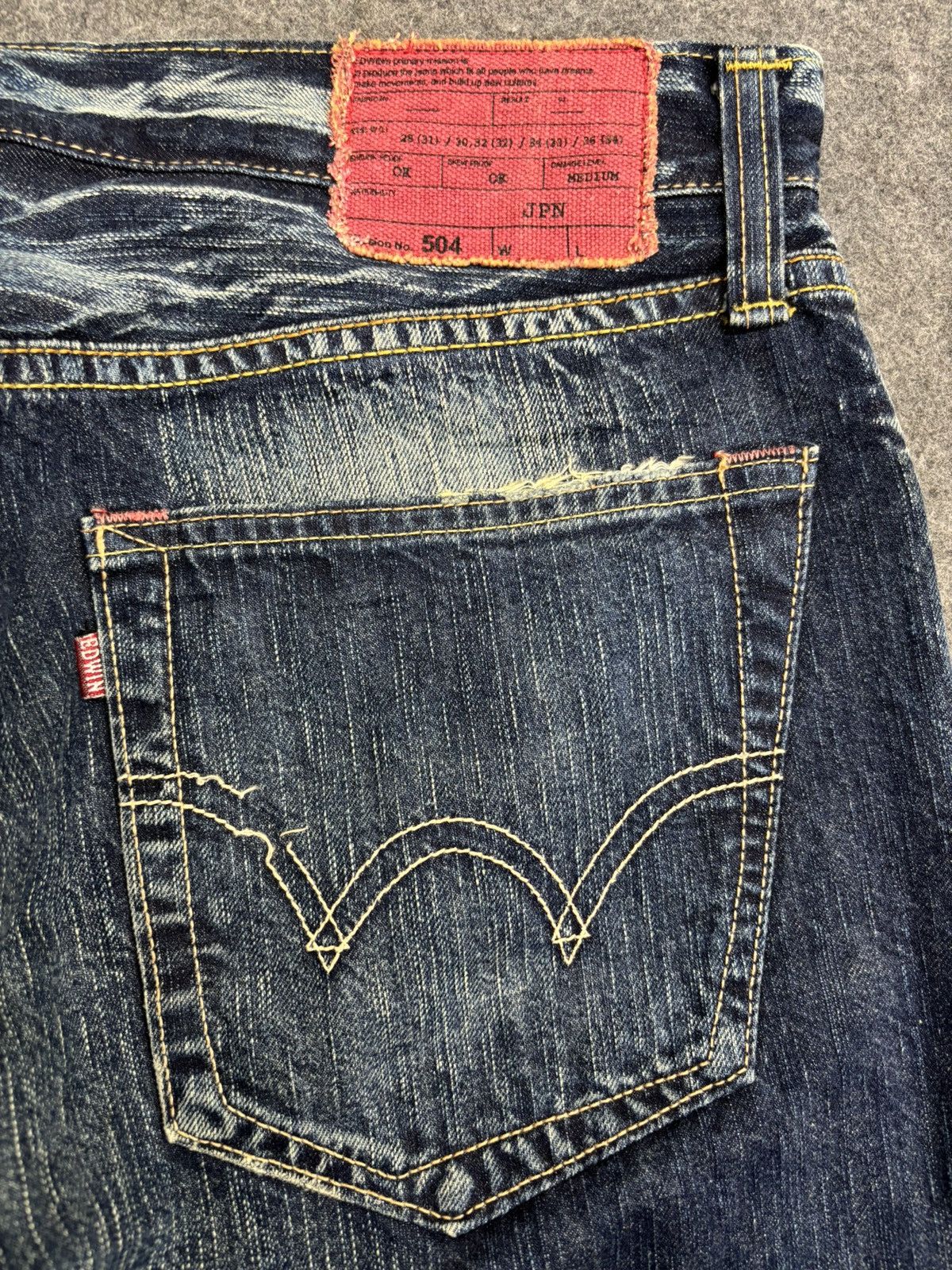 Edwin 💥90s Style💥Vintage Wide Edwin 504R Cool Fades Denim F606 Size US 37 - 17 Thumbnail