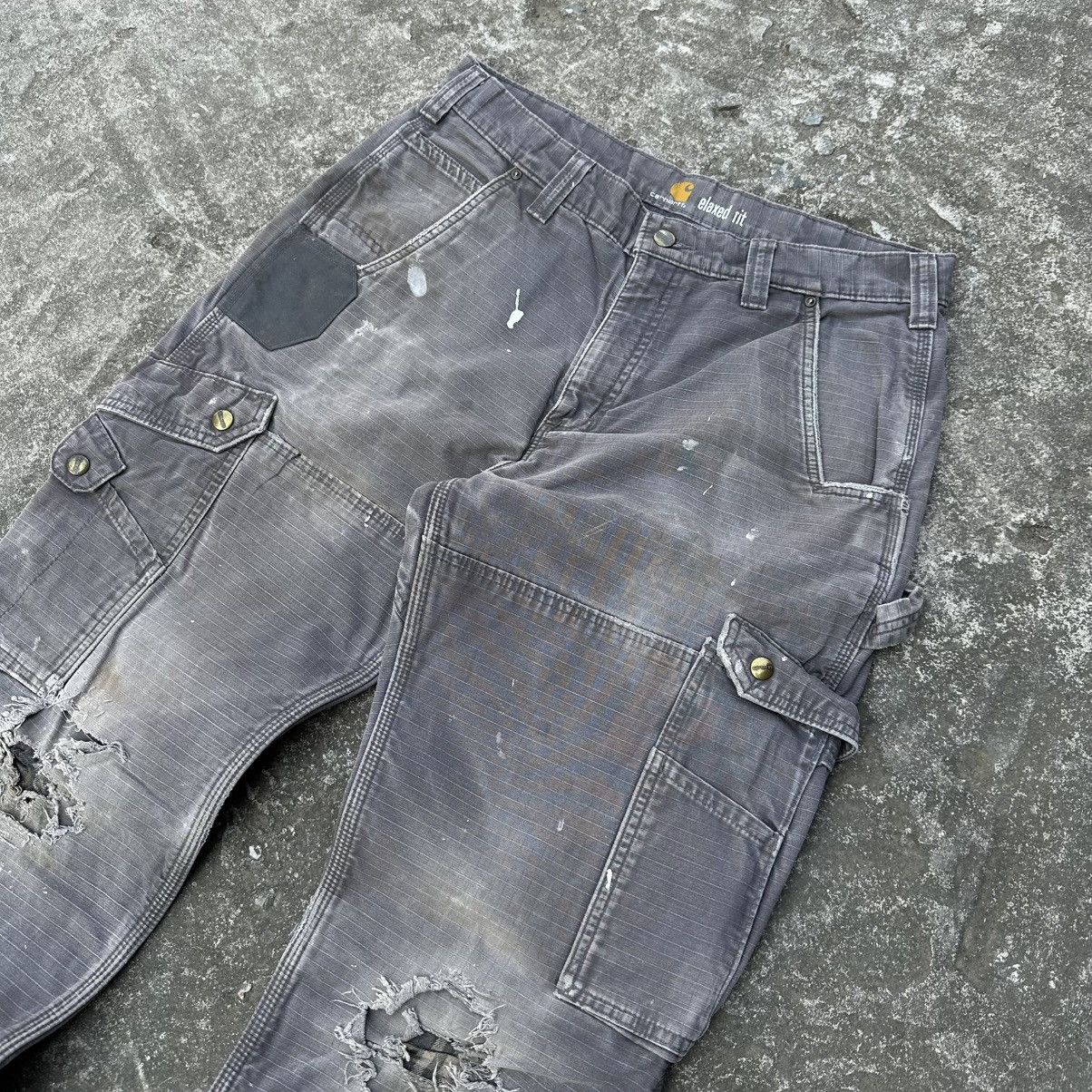 Carhartt (34x31.5) Crazy Vintage Y2K Distressed Carhartt Double Knee Size US 34 / EU 50 - 9 Thumbnail