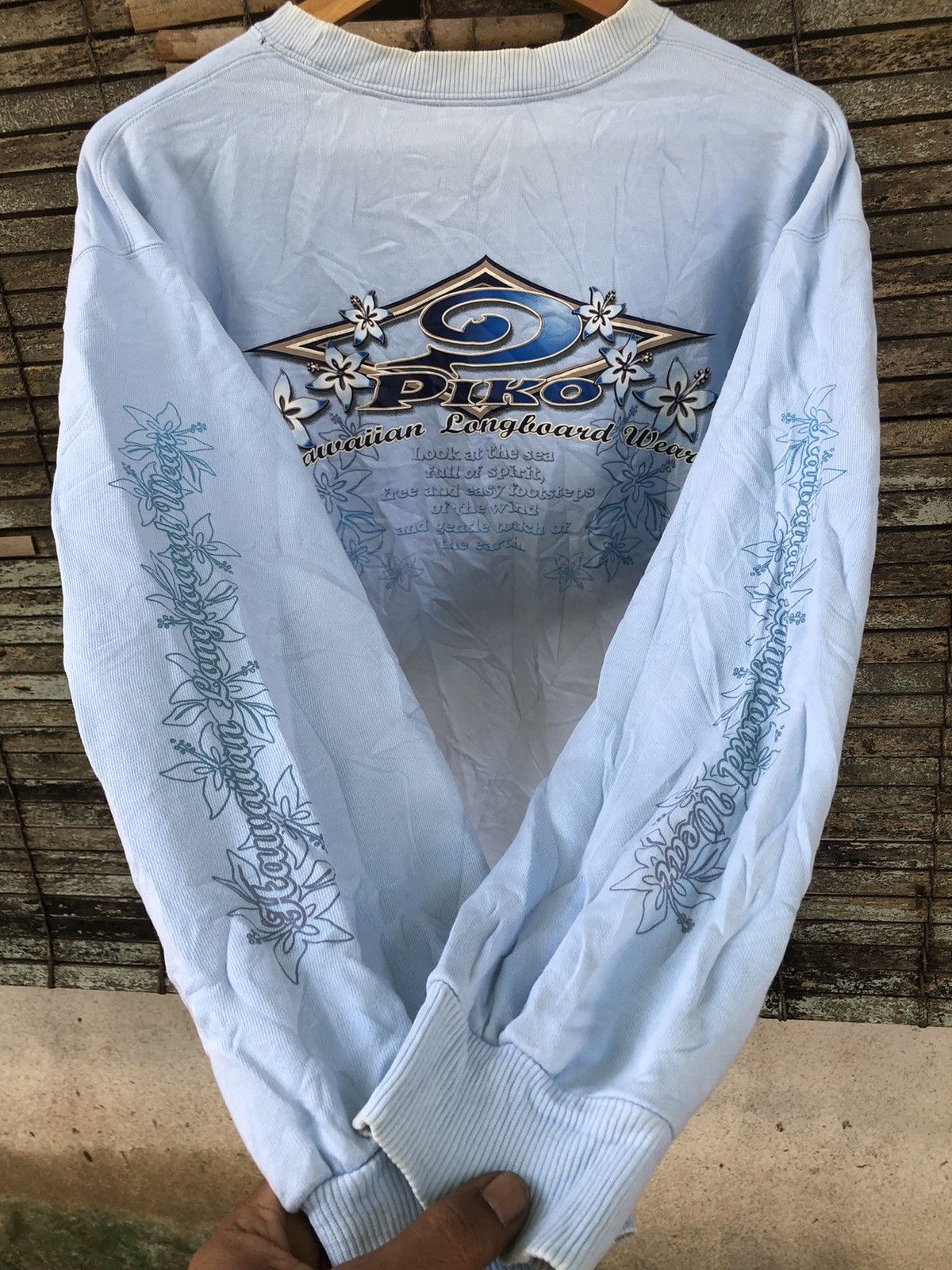Japanese Brand × Vintage 🔥Vintage Glitter Piko Hawaiian Longboard Wear Sweatshirts Size US L / EU 52-54 / 3 - 8 Thumbnail