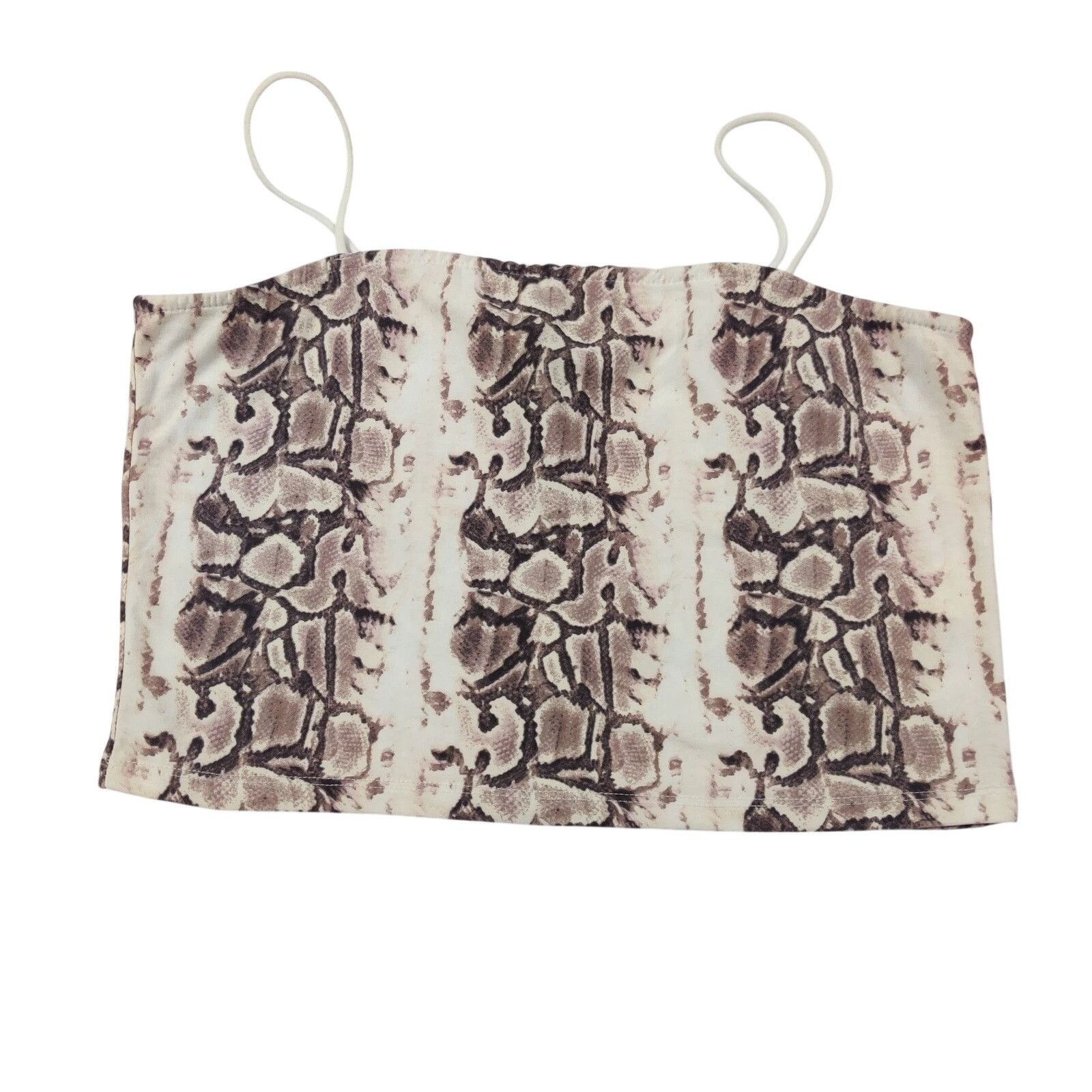 Vintage Streetwear Society Snake Skin Crop Top XL Brown Spaghetti Vi Size XL / US 12-14 / IT 48-50 - 12 Thumbnail