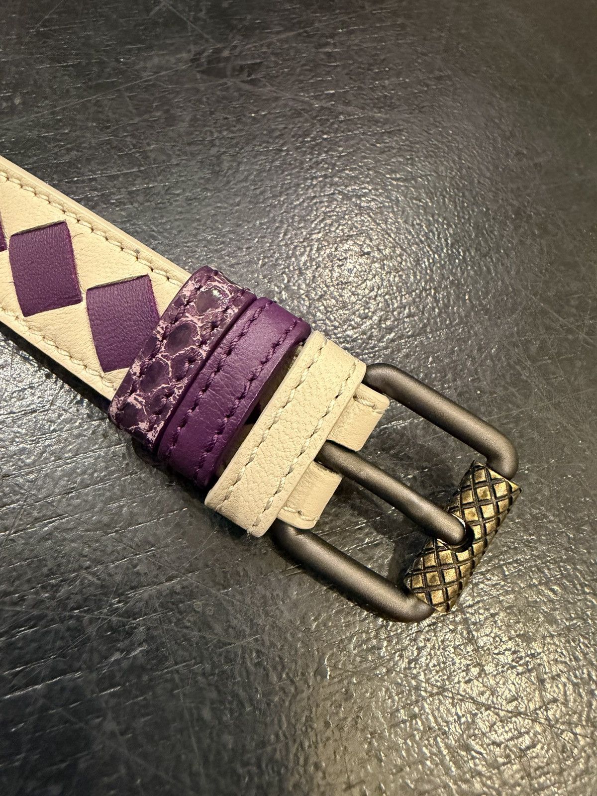 Bottega Veneta Bottega Veneta Intrecaccio Snake Leather Belt Size ONE SIZE - 1 Thumbnail
