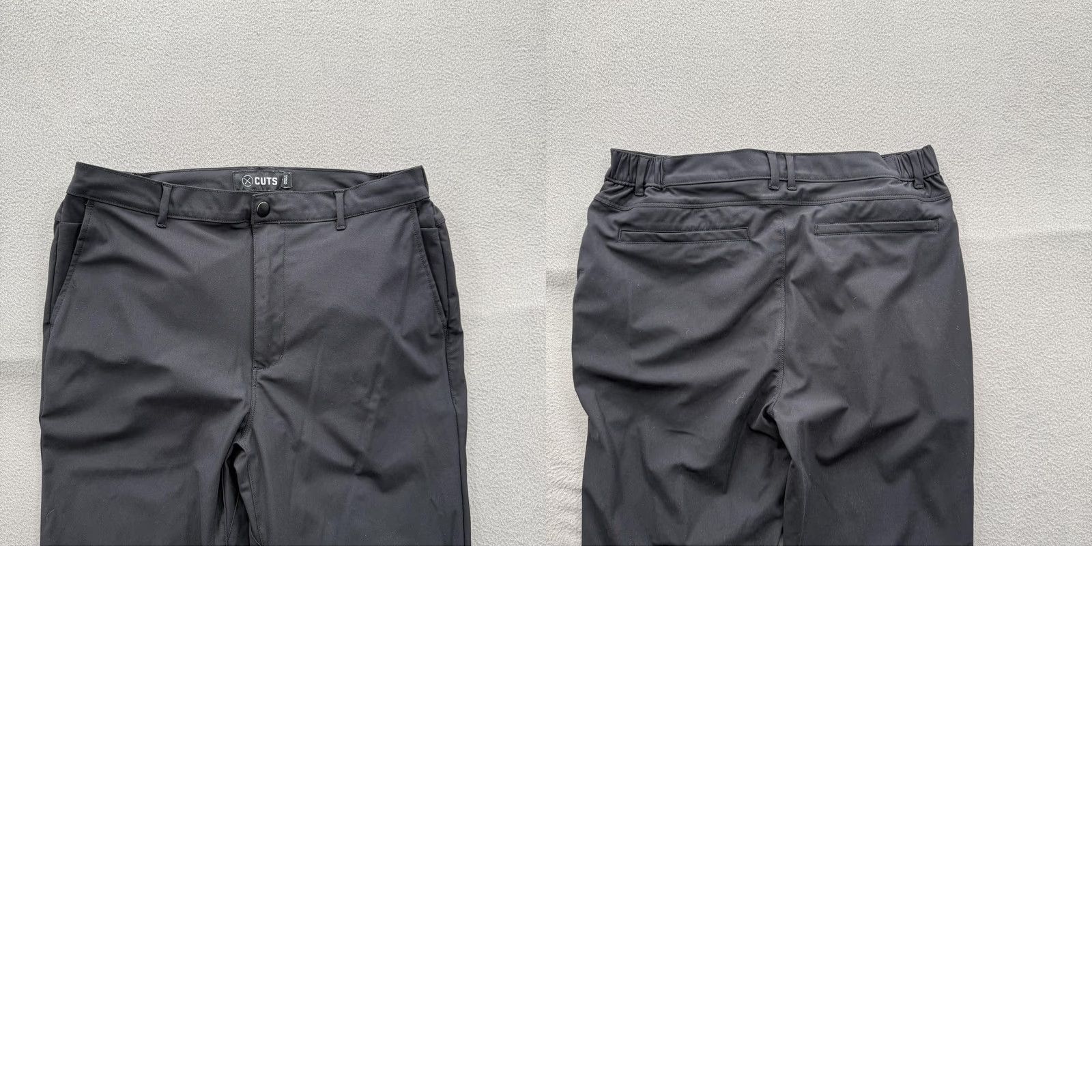 Cuts Cuts Jogger Pants Mens Large L 32x28 Black Slim Fit Cuffed Pockets zipper Elastic Waist Business Casual Size US 33 - 8 Thumbnail