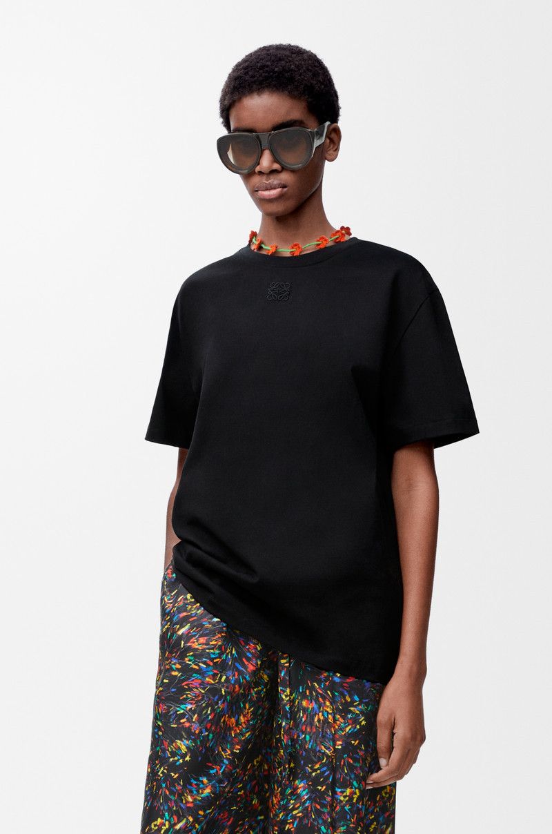 Loewe o1in1g0426 Crochet T-Shirt in Cotton in Black Size S / US 4 / IT 40 - 3 Thumbnail