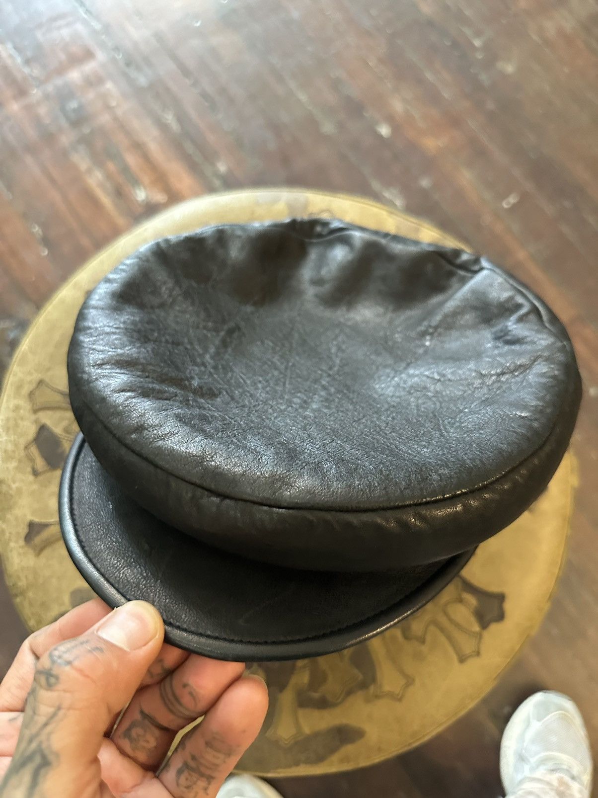 Chrome Hearts Chrome Hearts PERFECT NEW Black Leather Sailor Hat Size ONE SIZE - 1 Thumbnail