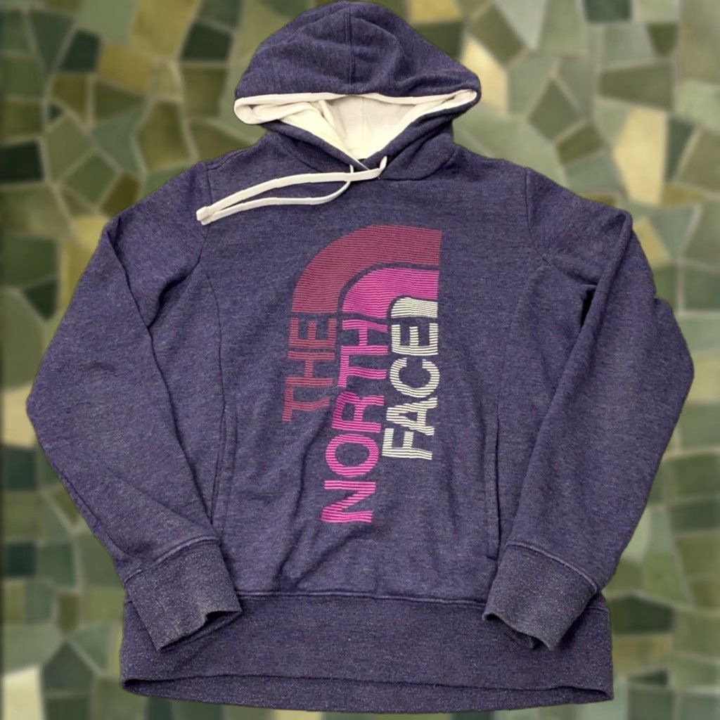 The North Face The North Face Womens Hoodie Small Purple Logo Front Pockets Pullover Sweatshirt Knit Size S / US 4 / IT 40 - 1 Thumbnail