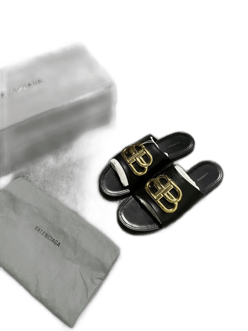 Balenciaga Balenciaga Golden Logo Slide Sandals-yf Size US 5.5 / EU 38 - 1 Thumbnail