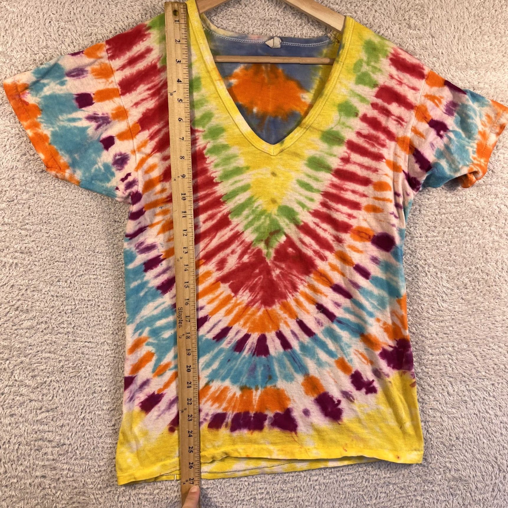 VINTAGE Grateful Dead Lot Shirt Adult Large Tie Dye V Neck Dancing Skeletons Shirt Mens (70s)