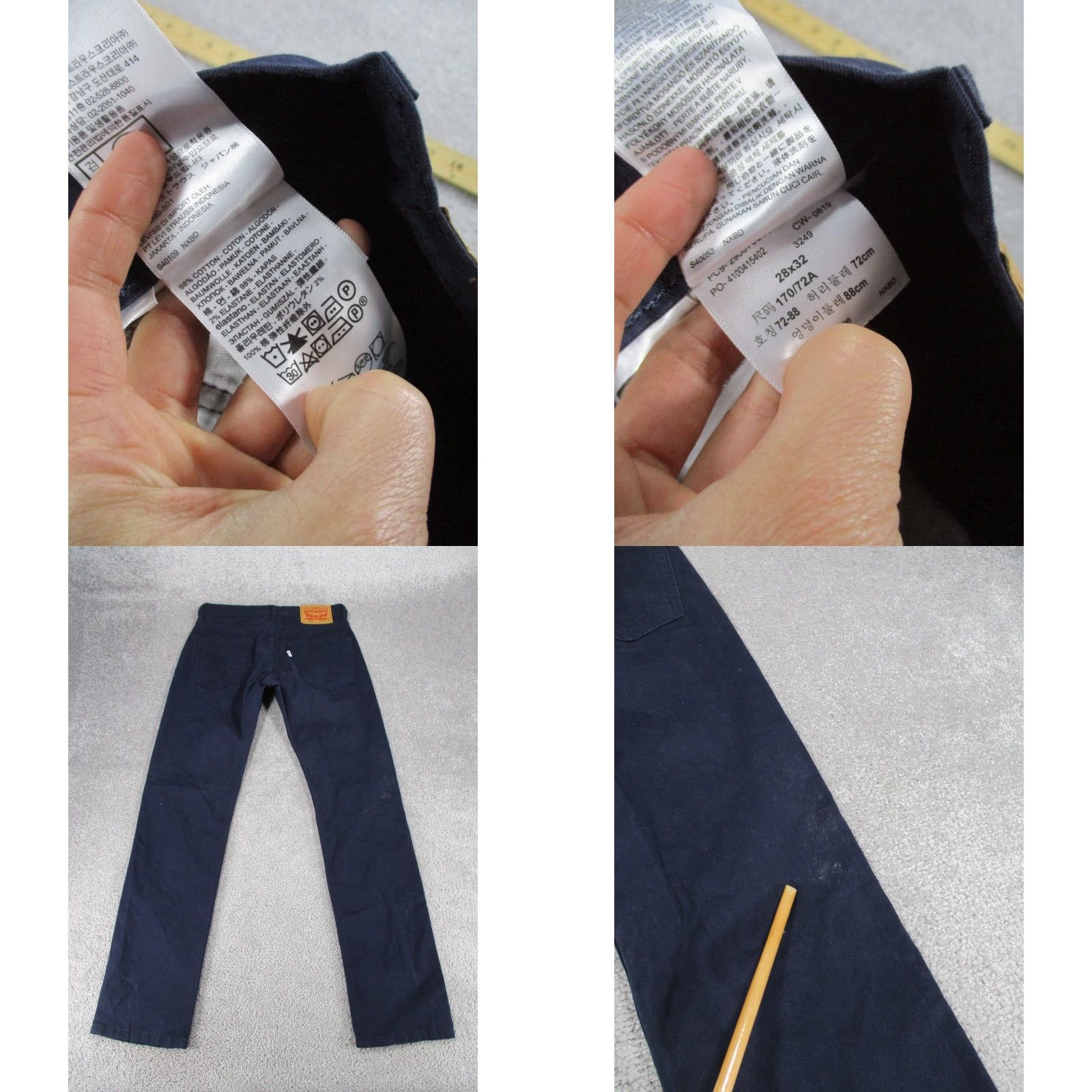 Levi's Levis 502 Pants Mens 28 Navy Blue Taper Fit 28x31 | Jeans | Regular | Blue | 28x31 | Mens Size US 28 / EU 44 - 8 Thumbnail