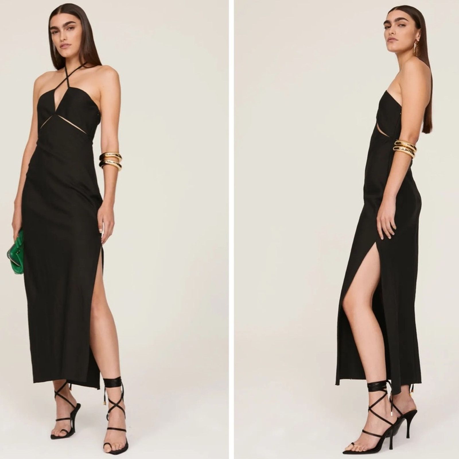 Other Marina Moscone Shipwrecked Cutaway Black Halter Midi Dress Size M / US 6-8 / IT 42-44 - 1 Thumbnail